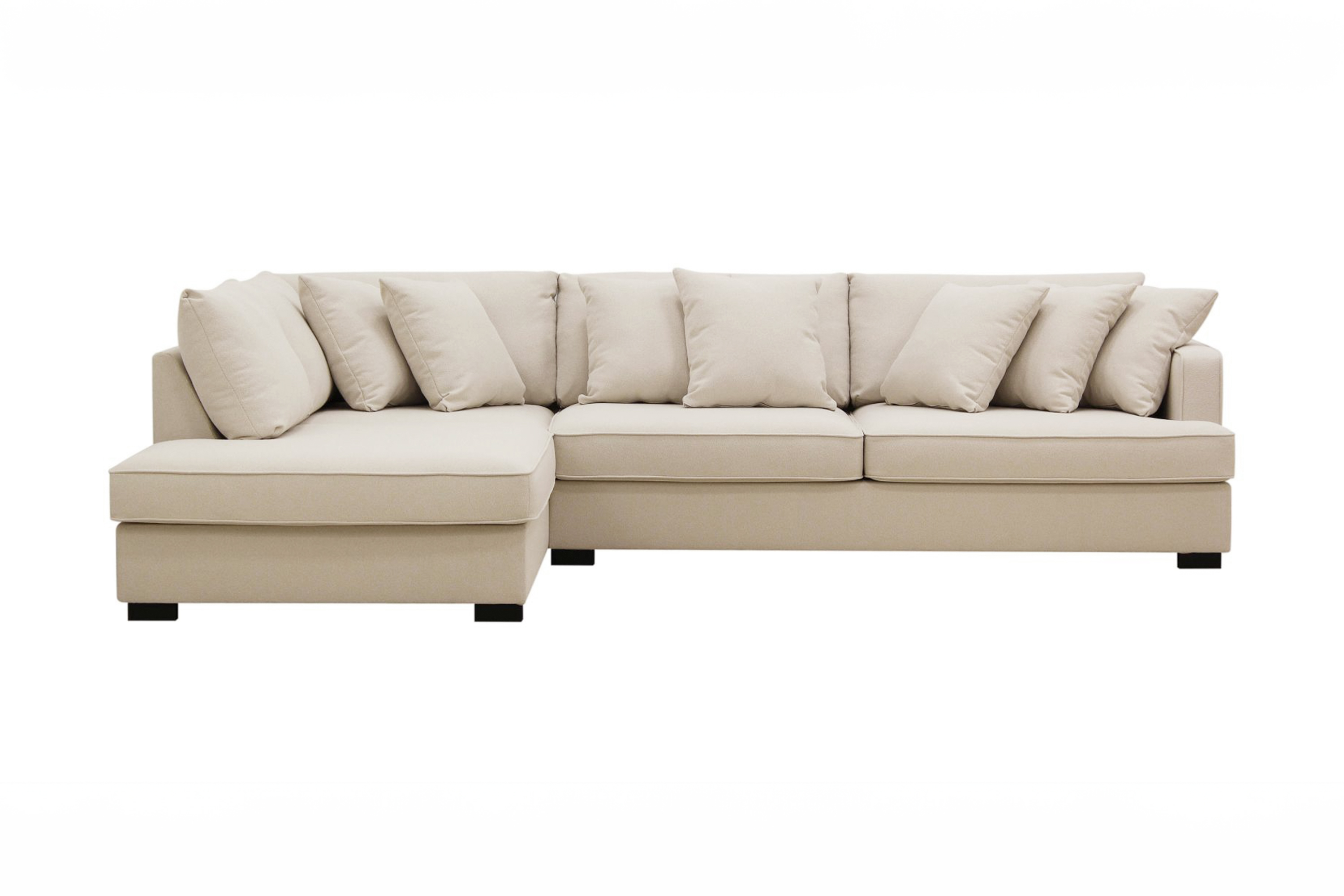 Rossita Djup 4-sits BoucléL Soffa med Schäslong Vänster Ljus Beige