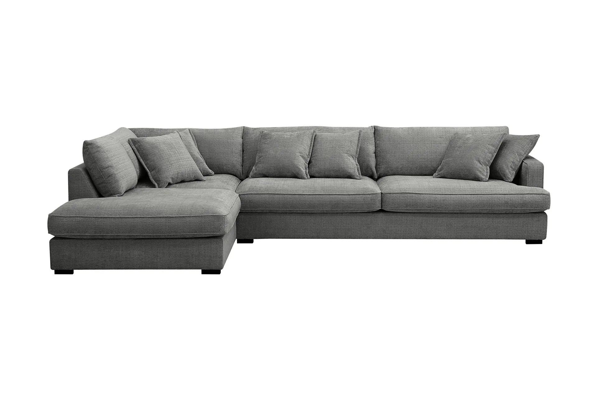 Rossita Lyx 4-sits Extra djup Soffa med Sch&auml;slong V&auml;nster - Gr&aring; Chenille