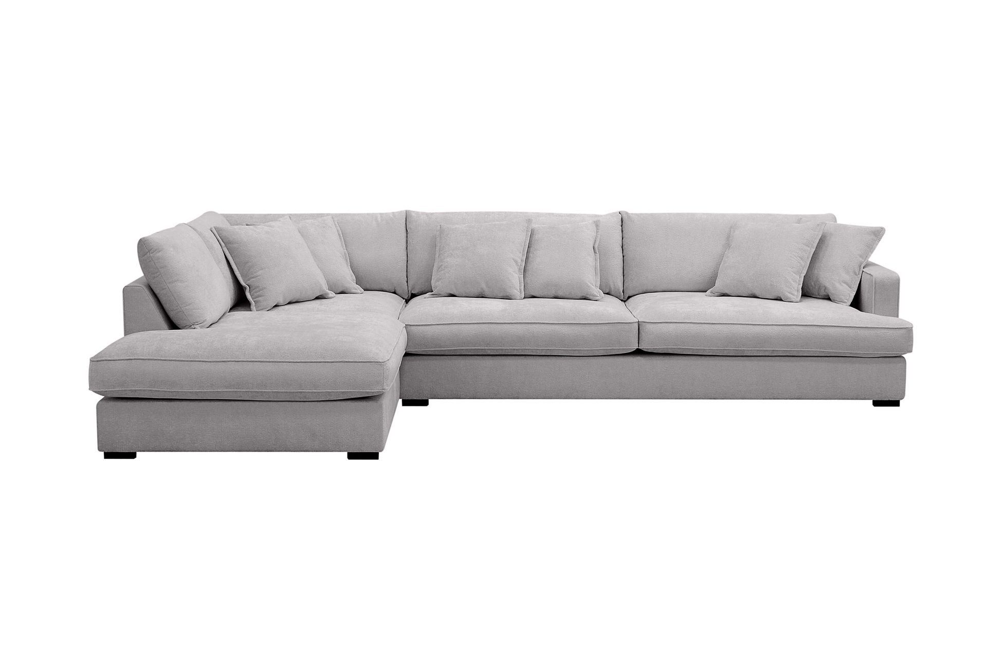 Rossita Lyx 4-sits Extra djup Soffa med Sch&auml;slong V&auml;nster - Gr&aring; Chenille