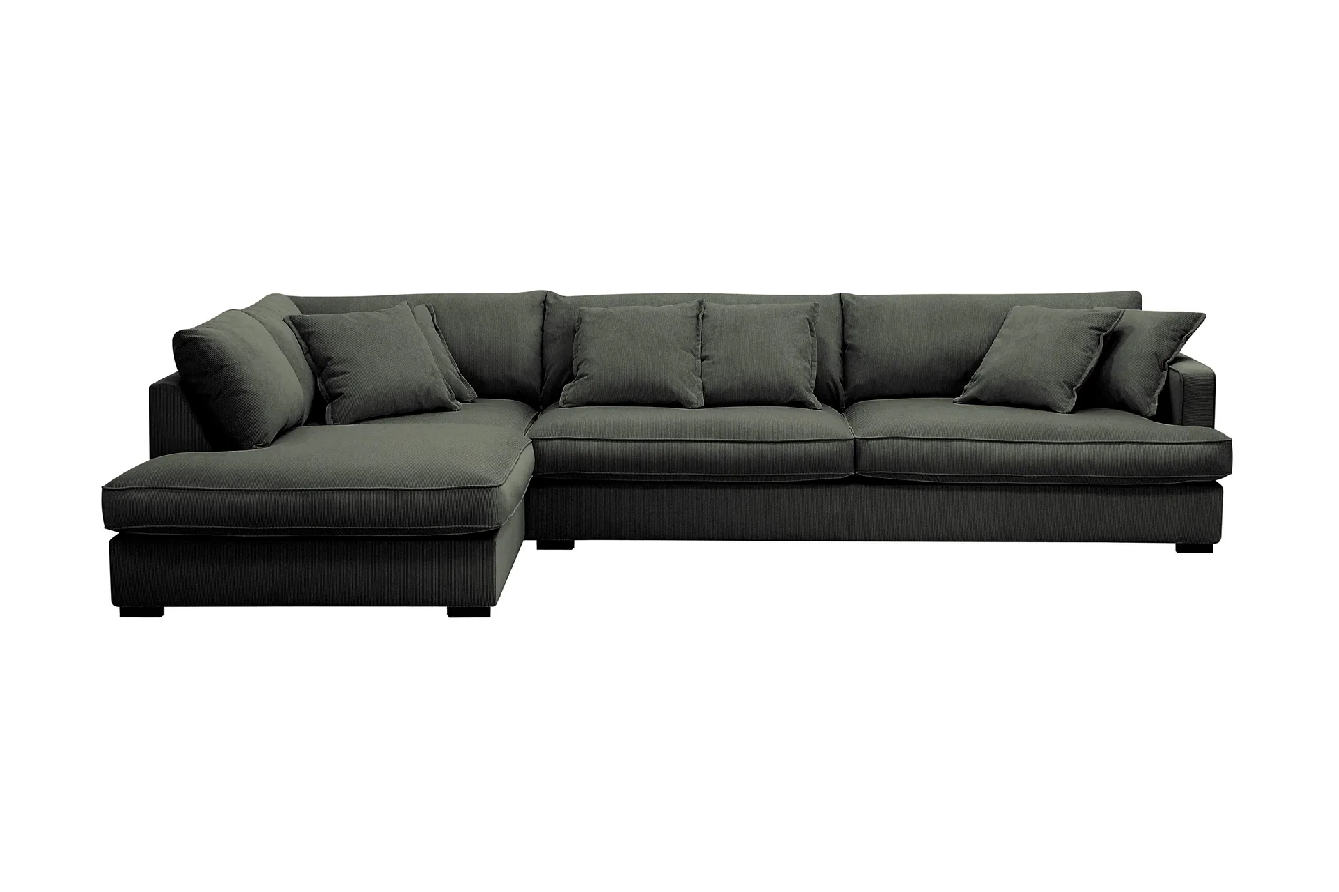 Rossita Lyx 4-sits Extra djup Soffa med Sch&auml;slong V&auml;nster - M&ouml;rkgr&ouml;n Manchester