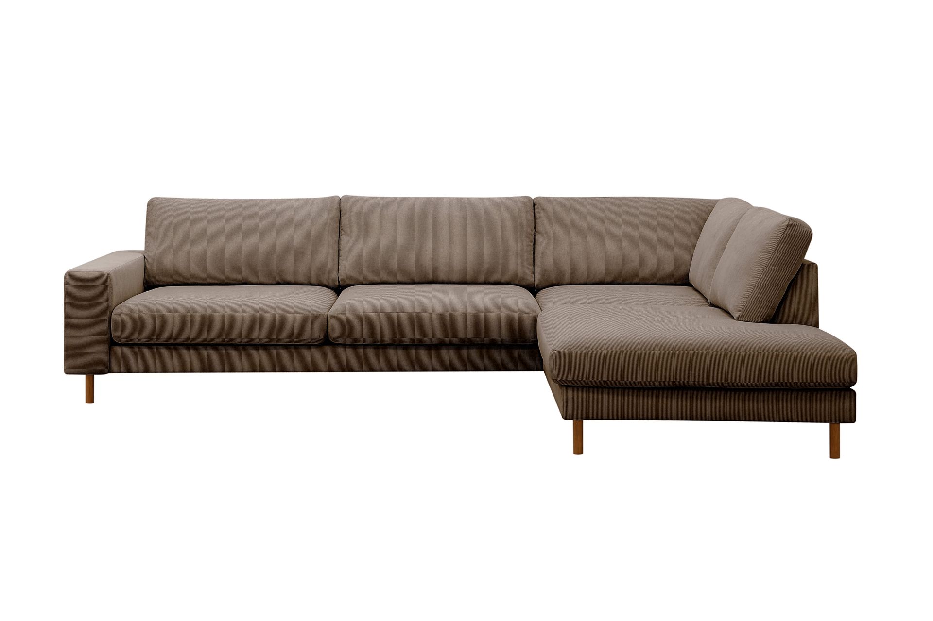 Scandi Djup 4-sits Soffa med Sch&auml;slong H&ouml;ger i Manchester - Brun