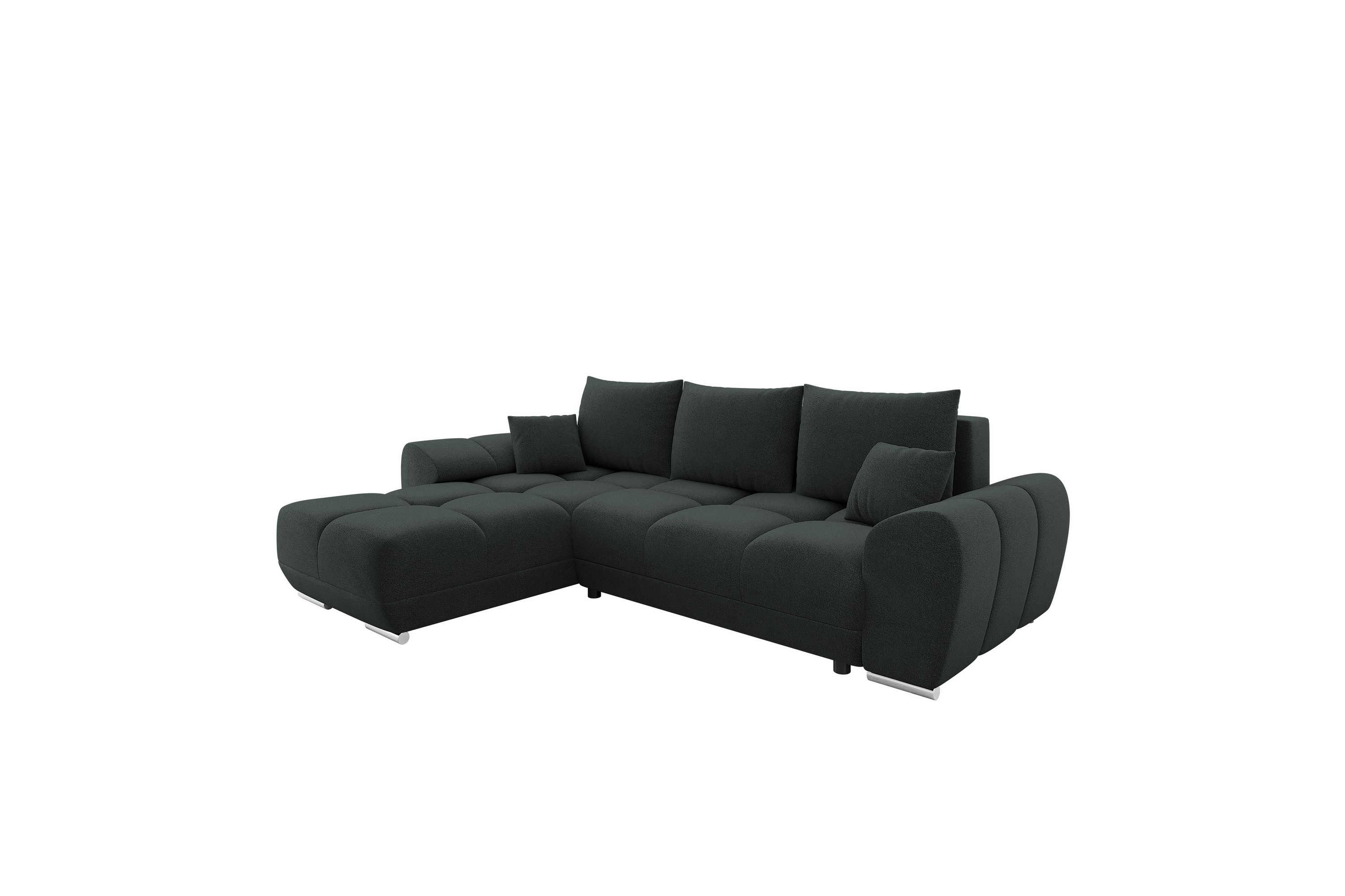 simerly soffa med divan 3-sits - svart