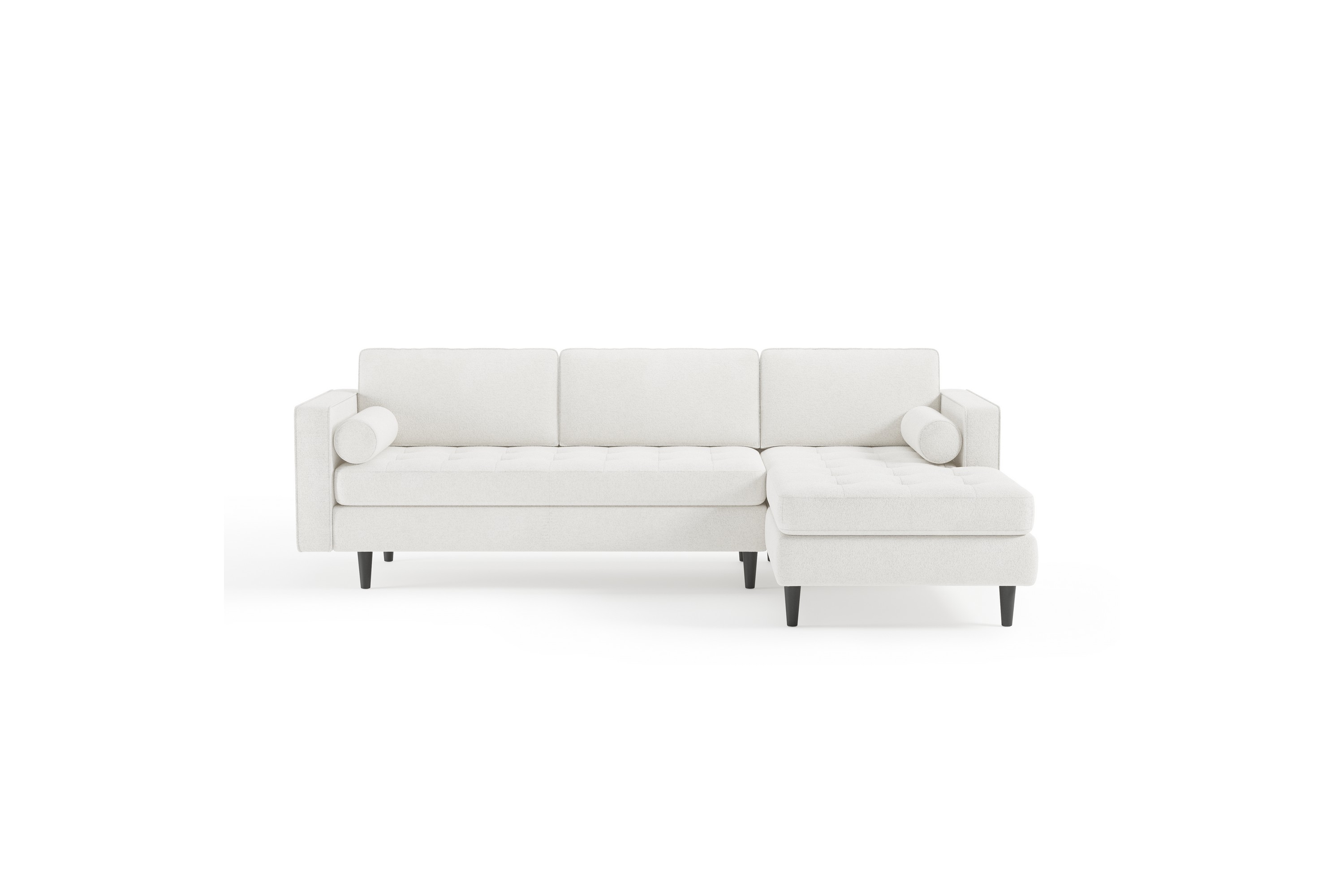 Soffa m-Divan Lijana 4-sits Vit Bouclé