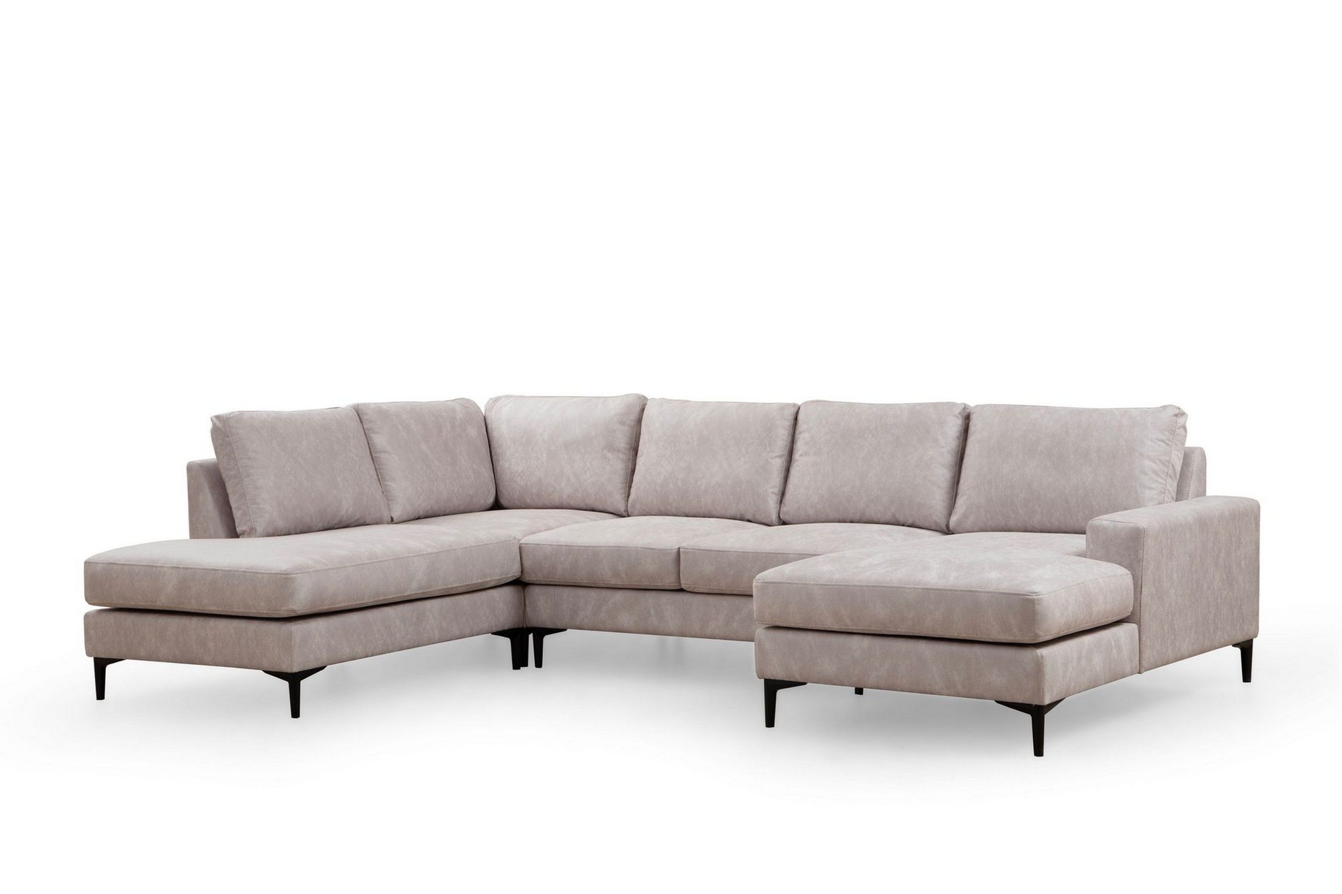 svanabyn soffa m. divan och schäslong 4-sits - beige