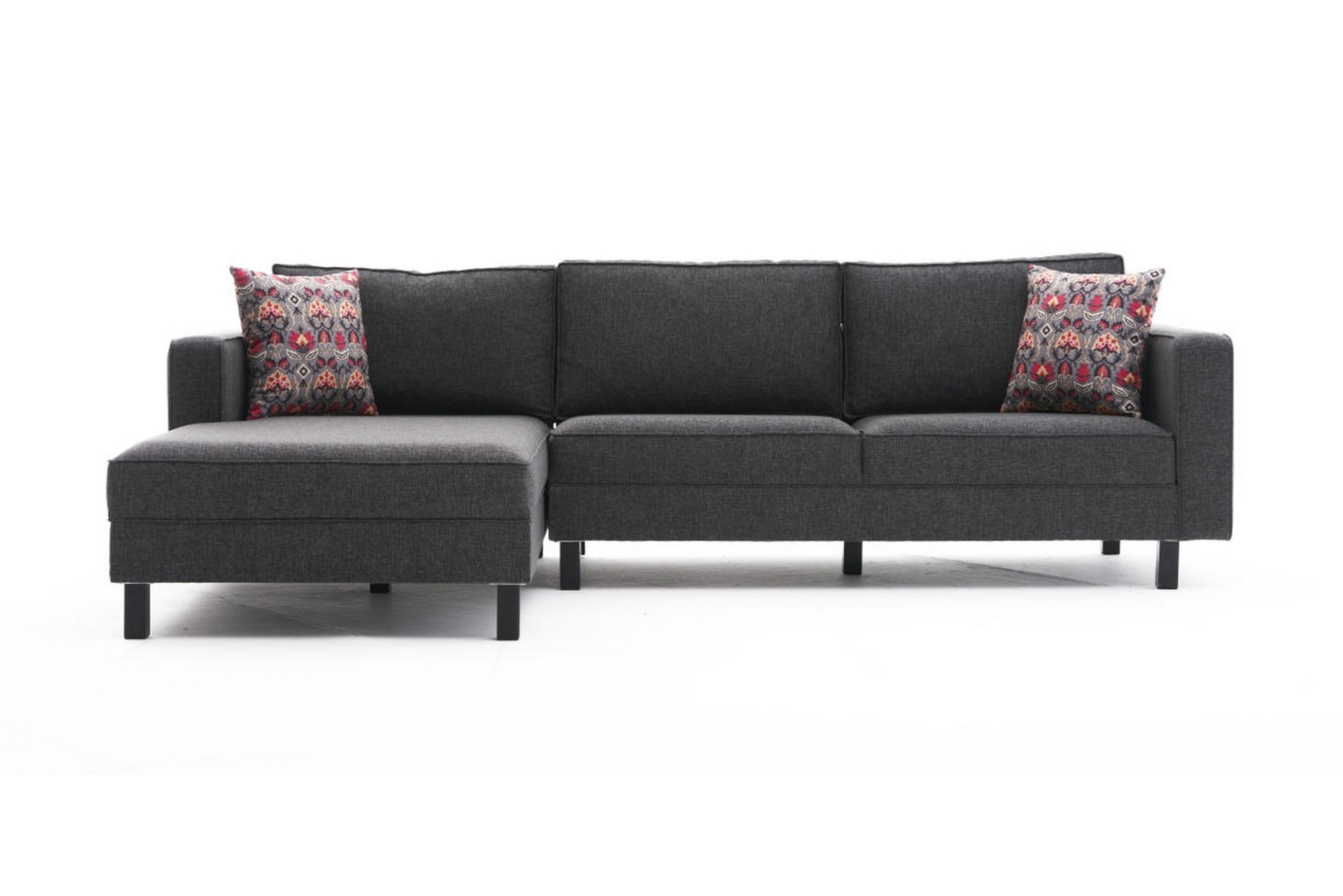 soffa m. divan vivianna 4-sits - antracit