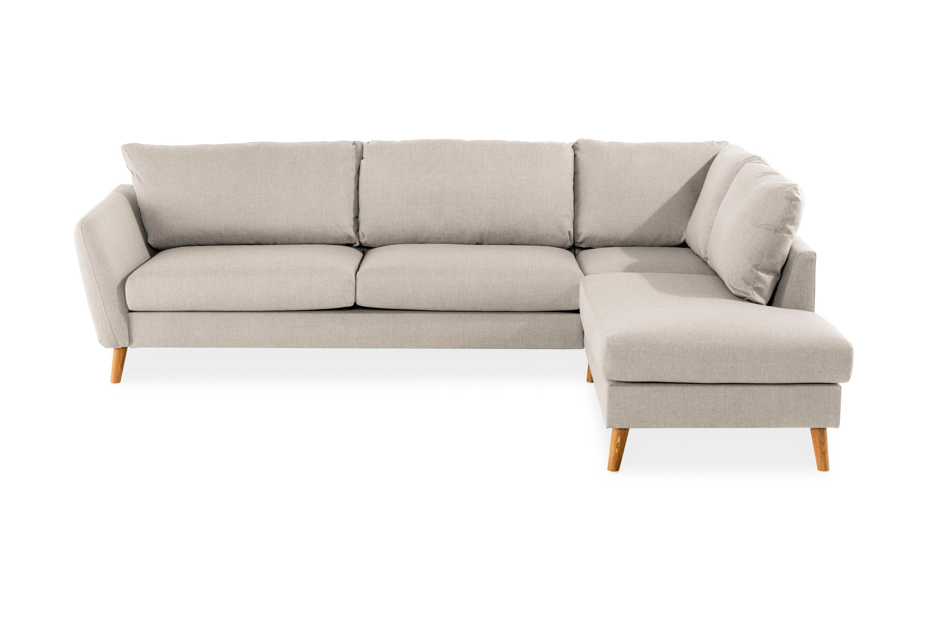 trend 4-sits högervänd l-formad schäslongsoffa i tyg 280 cm bred - beige