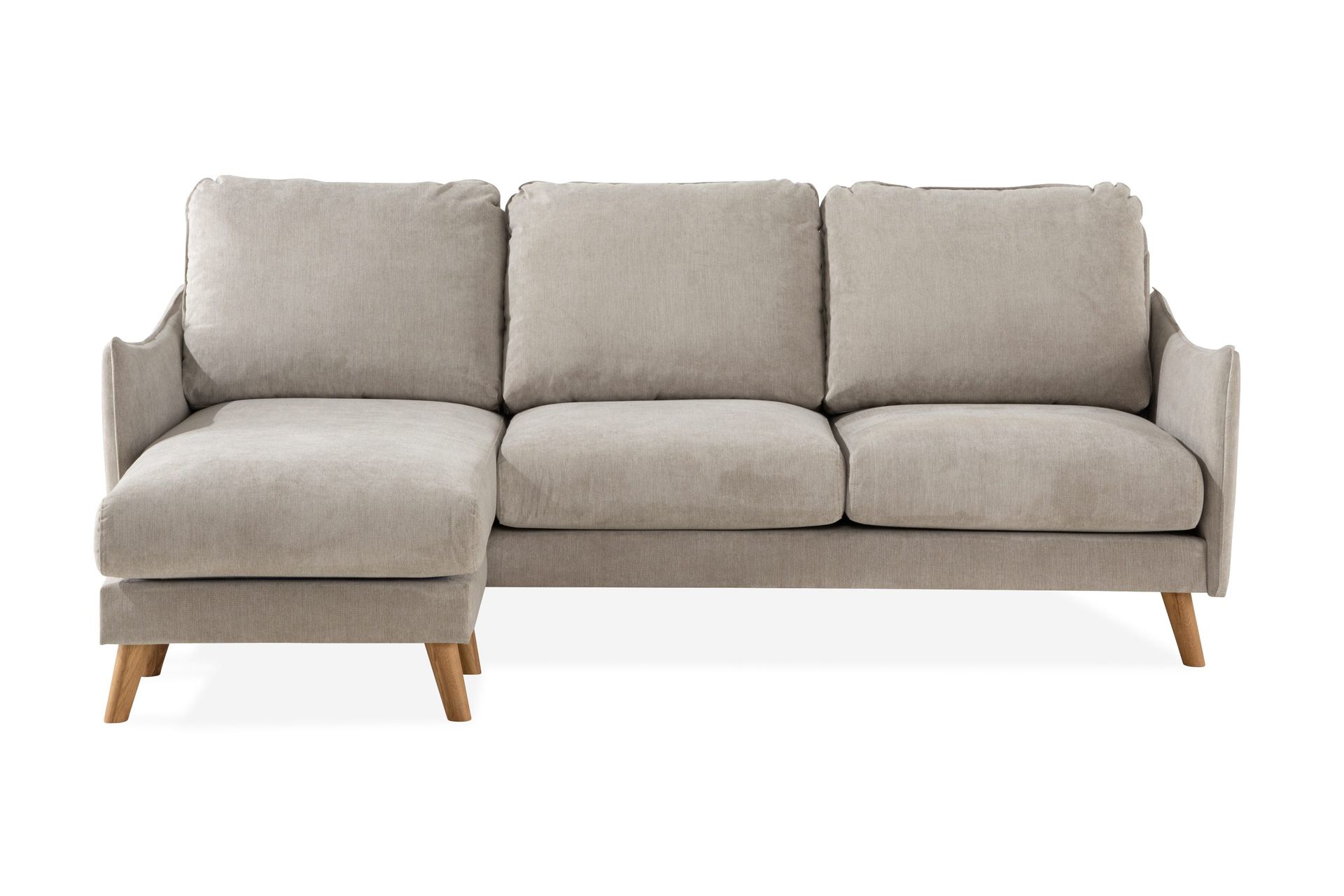 Trend Lyx 3-sits V&auml;nsterv&auml;nd L-formad Divansoffa i Tyg - Beige