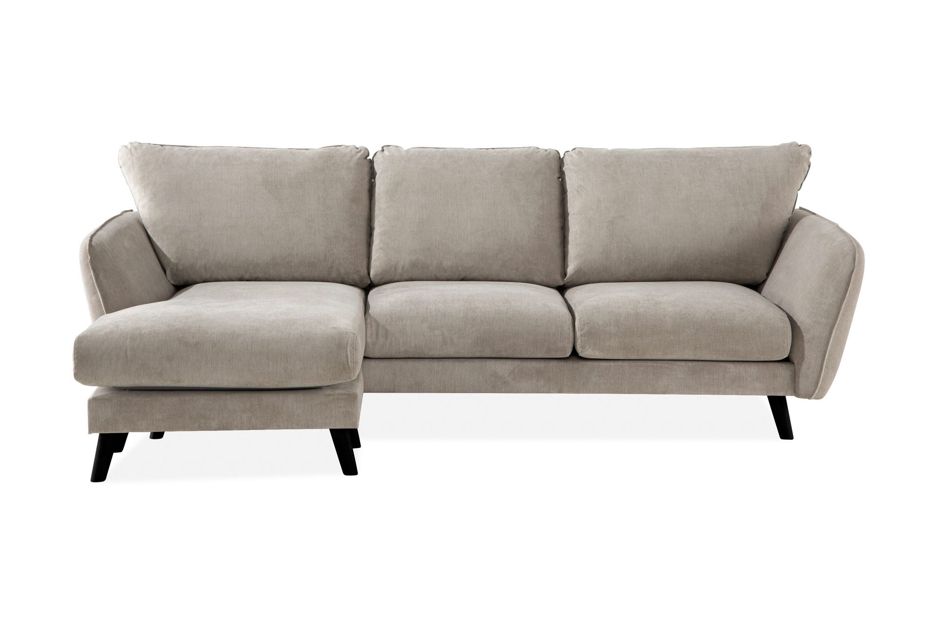 Trend Lyx 3-sits V&auml;nsterv&auml;nd L-formad Divansoffa i Tyg - Beige