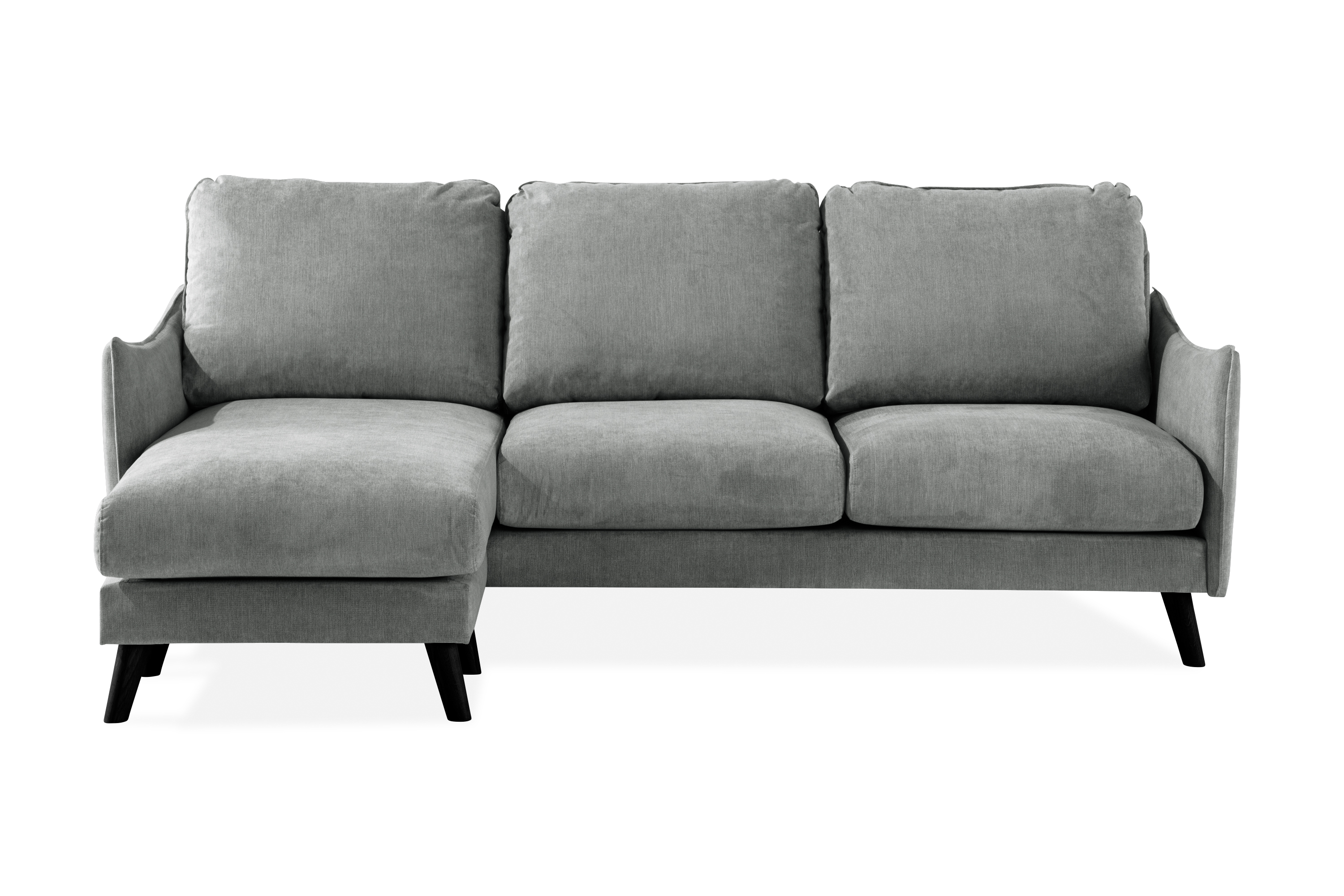 Trend Lyx 3-sits Vänstervänd L-formad Divansoffa i Tyg Grå