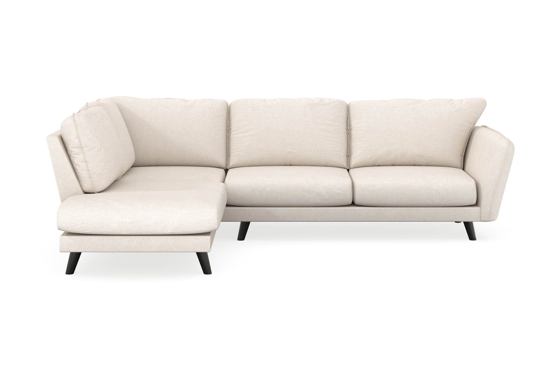 Trend Lyx 4-sits V&auml;nsterv&auml;nd L-formad Sch&auml;slongsoffa i Tyg - Beige
