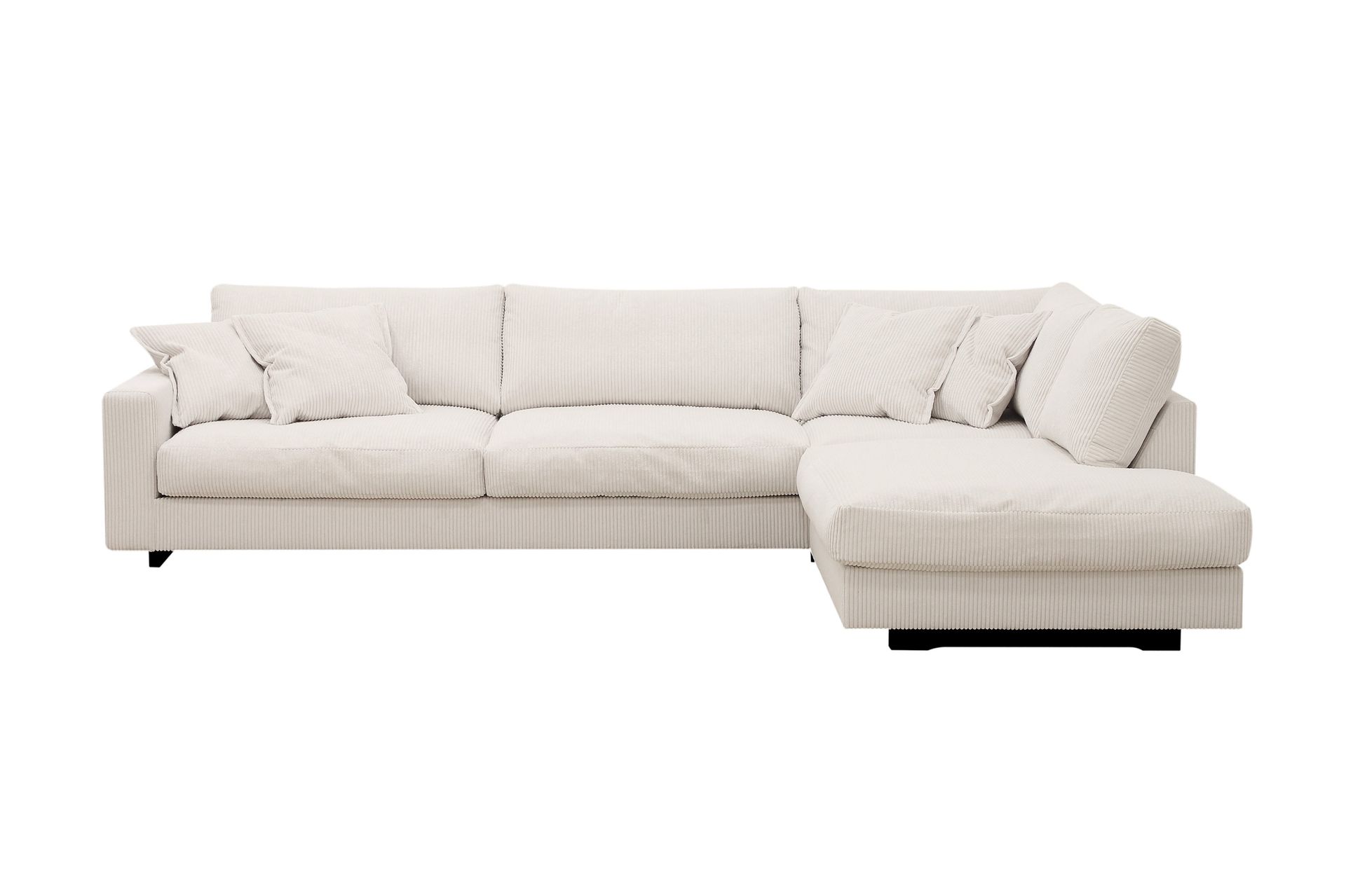 Valencia Extra Djup 4-sits Soffa med Sch&auml;slong H&ouml;ger - Benvit