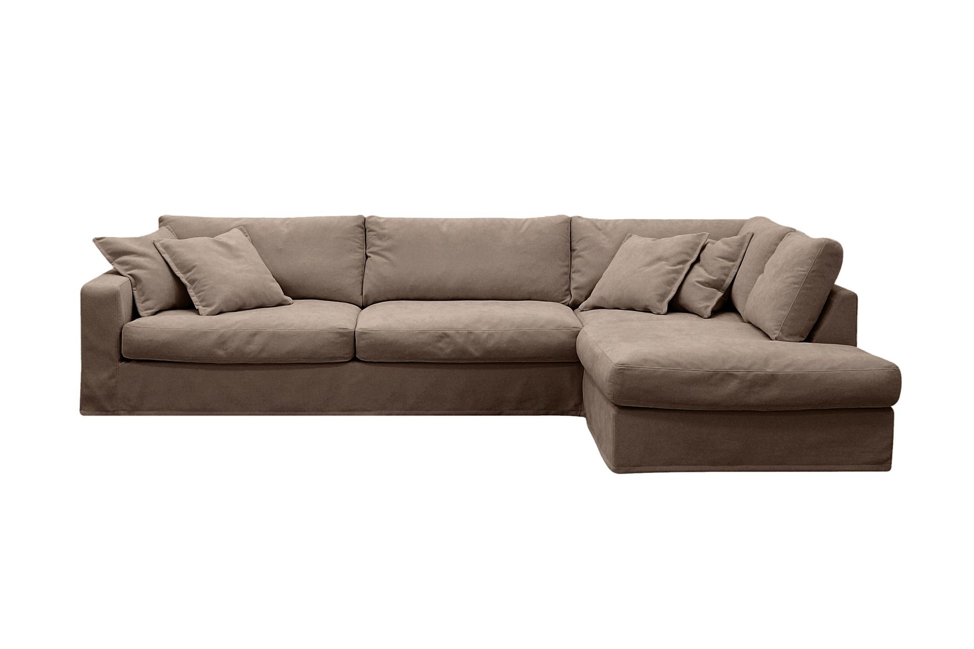 Valencia Extra Djup 4-sits Soffa med Sch&auml;slong H&ouml;ger - M&ouml;rkbrun