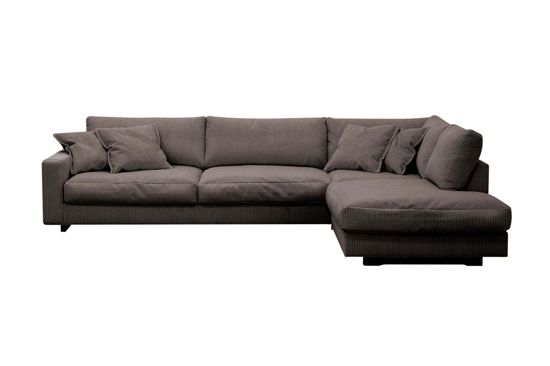Valencia Extra Djup 4-sits Soffa med Sch&auml;slong H&ouml;ger - M&ouml;rkgr&aring;