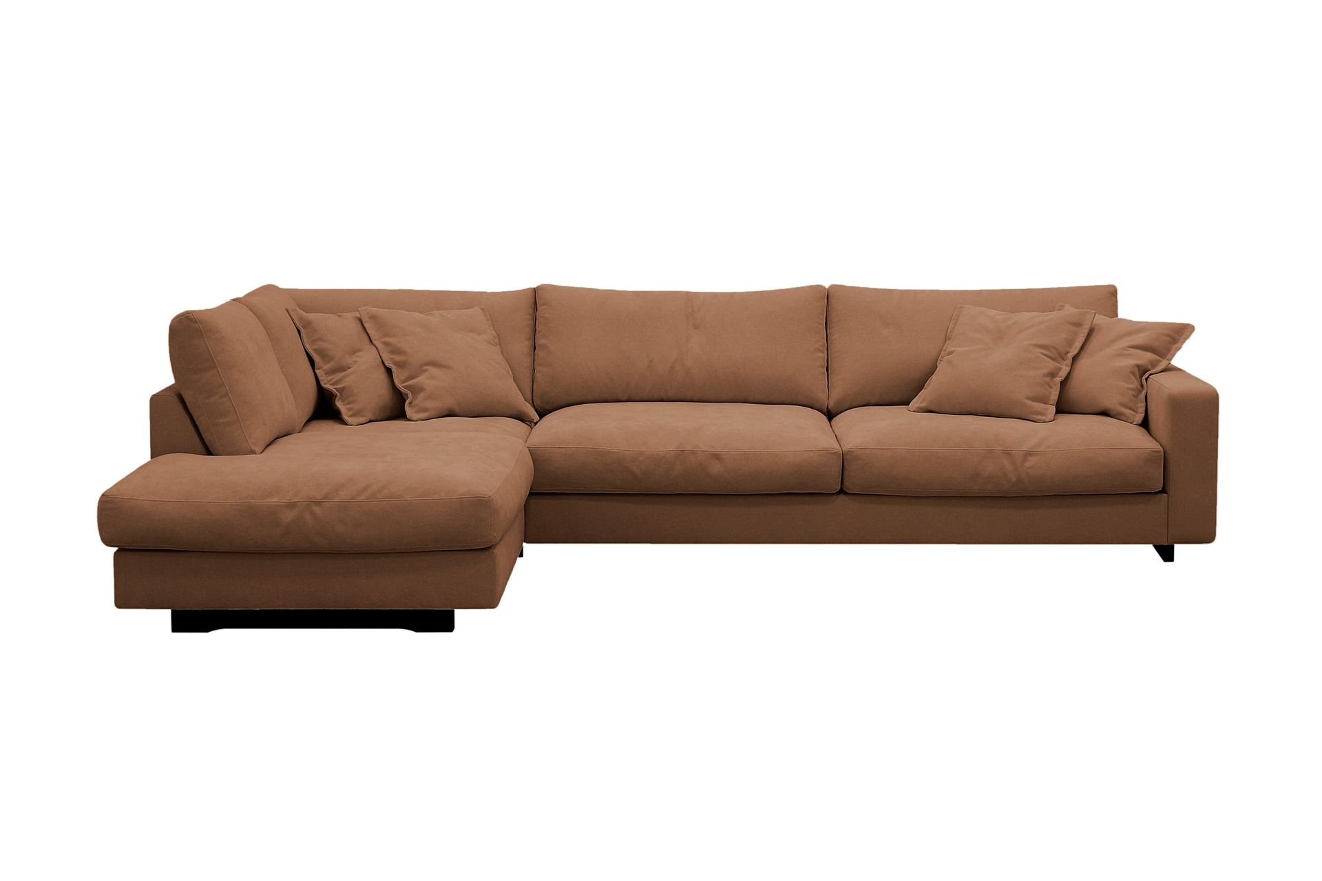 Valencia Extra Djup 4-sits Soffa med Sch&auml;slong H&ouml;ger - Rostbrun