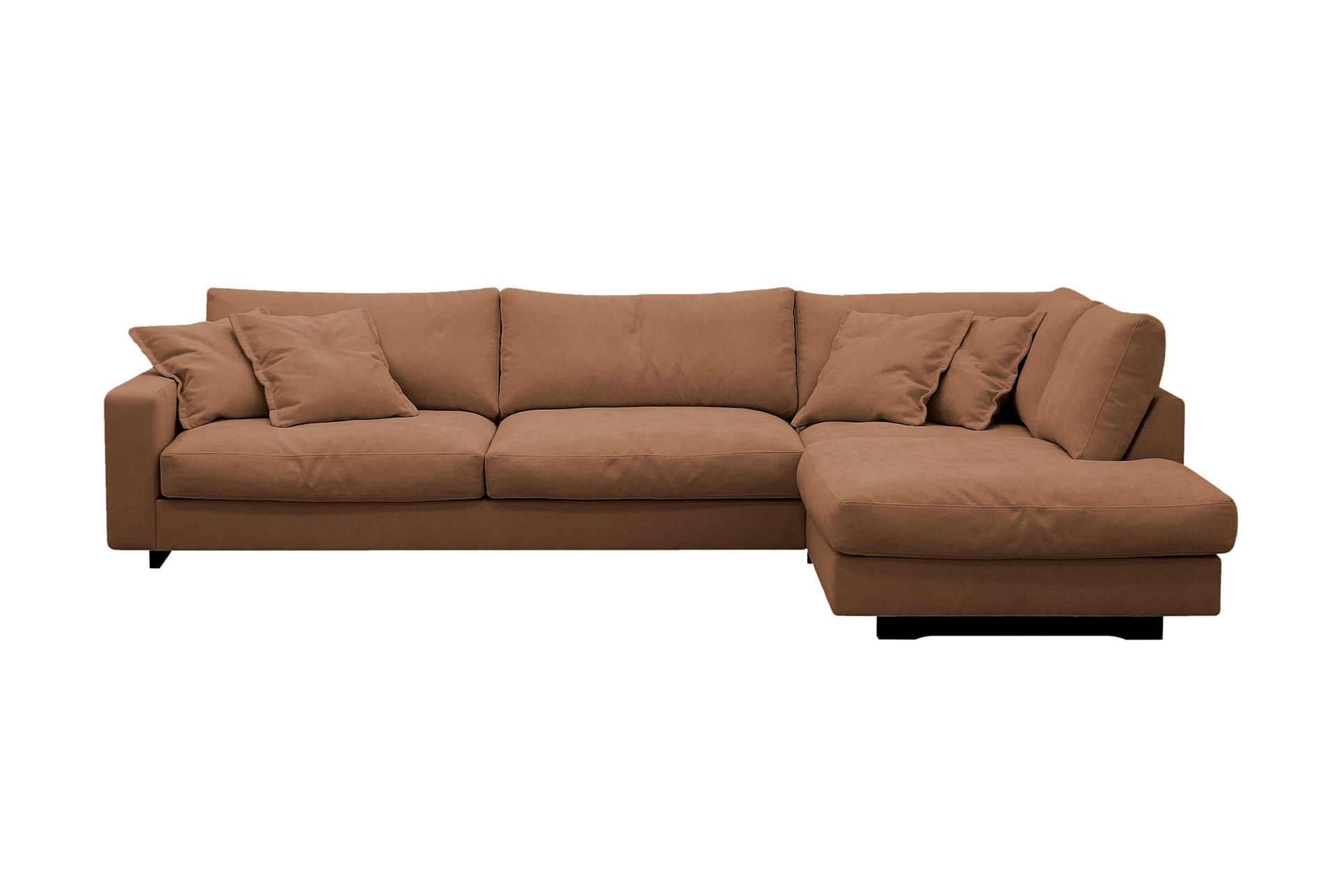 Valencia Extra Djup 4-sits Soffa med Sch&auml;slong V&auml;nster - Rostbrun