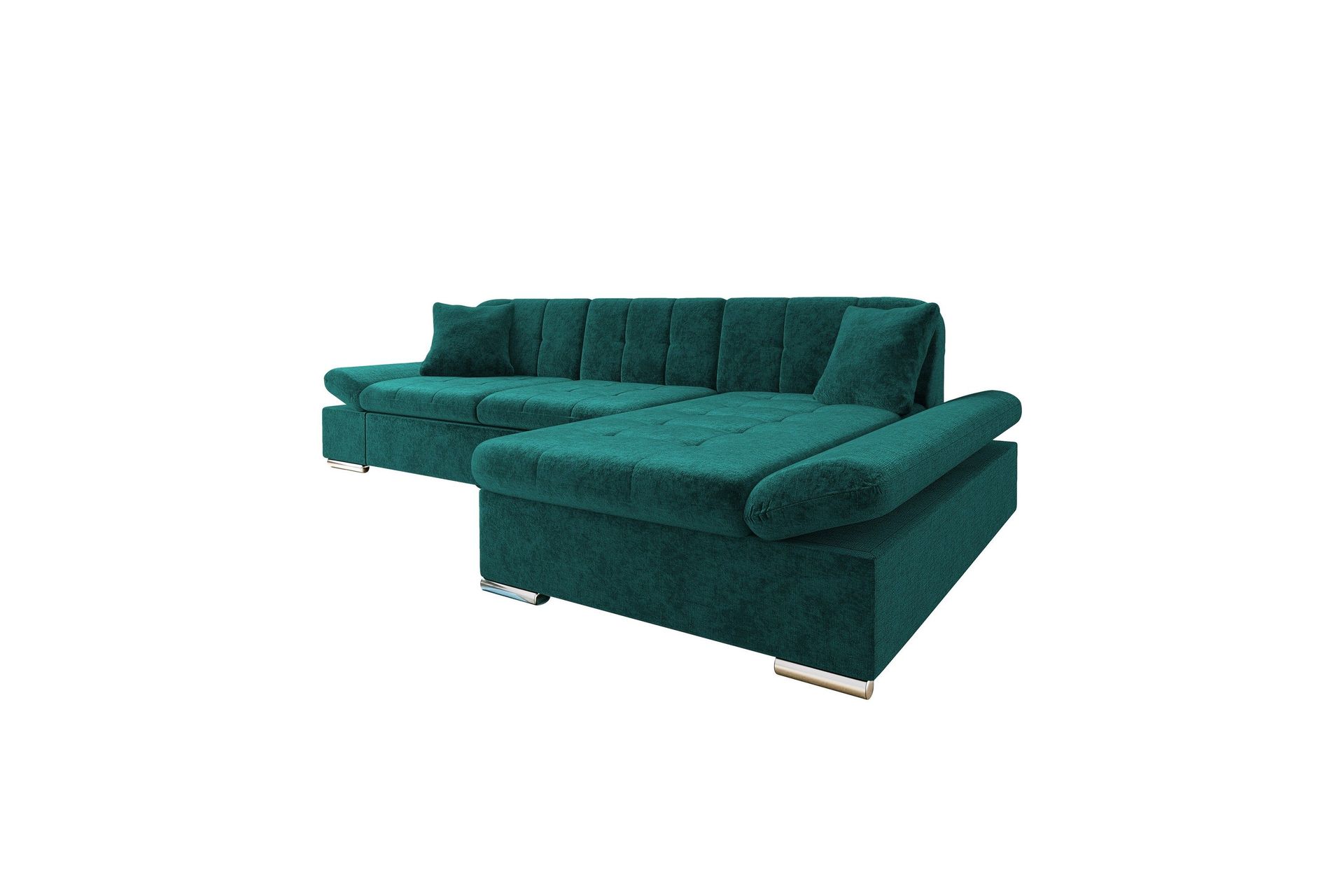 Vananda Soffa med Divan 3-sits i Chenille - Gr&ouml;n
