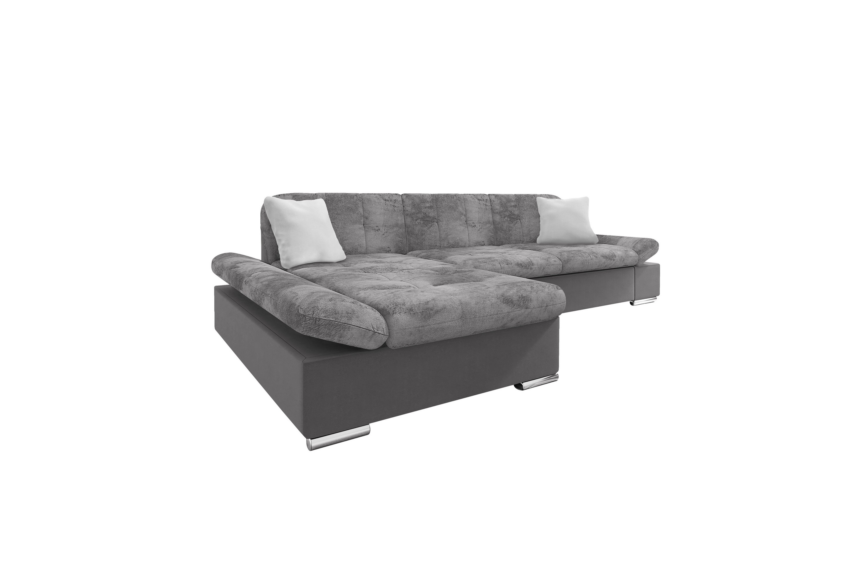 Vananda Soffa med Divan 3-sits i Sammet MörkgråLjusgrå