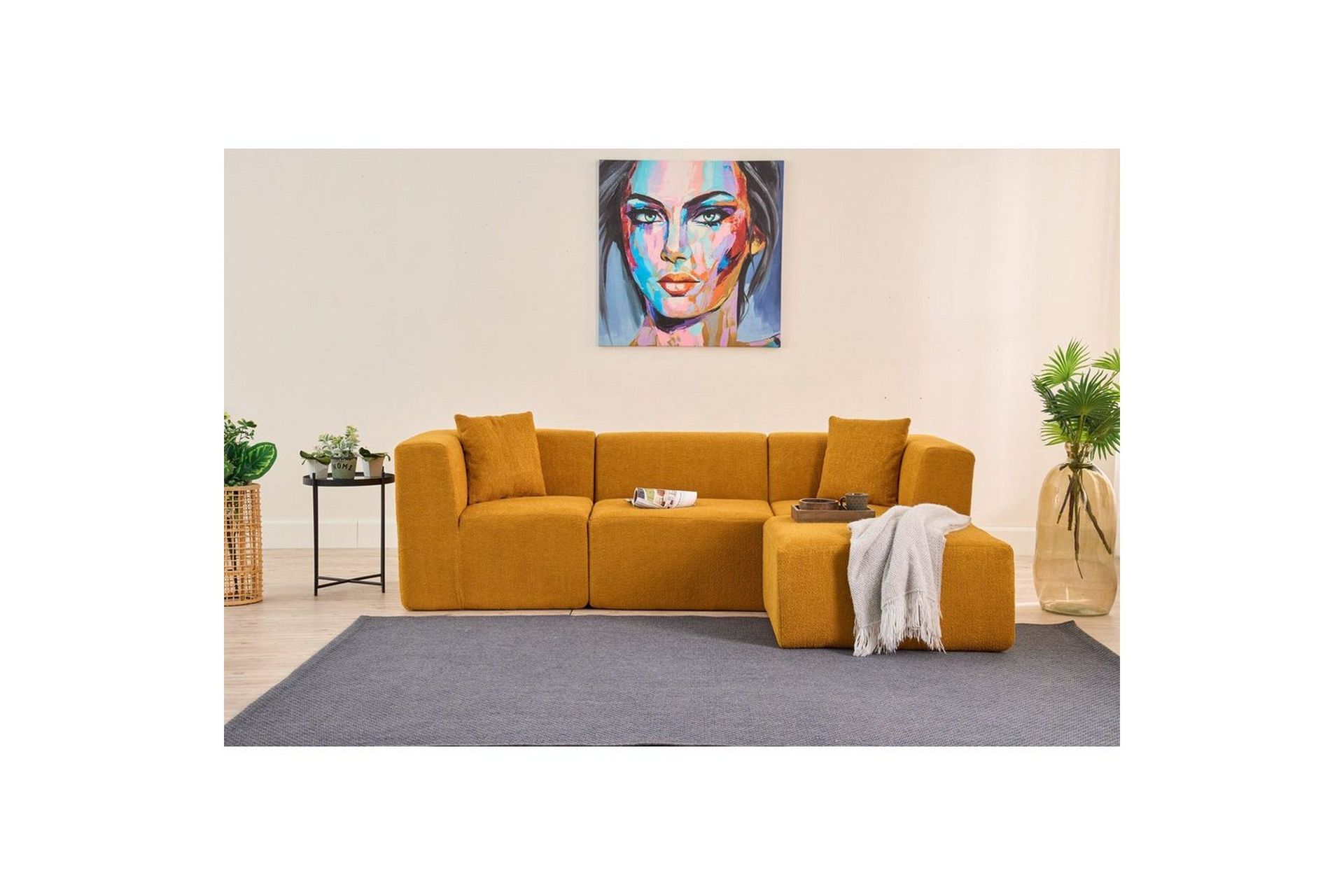 Veyno Soffa med Divan 3-sits - Orange