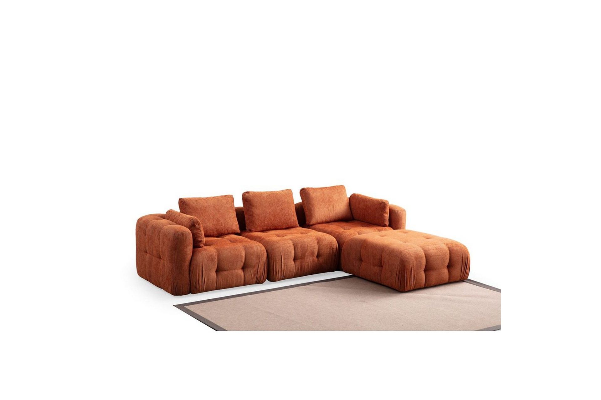 yvara soffa med divan 4-sits - orange