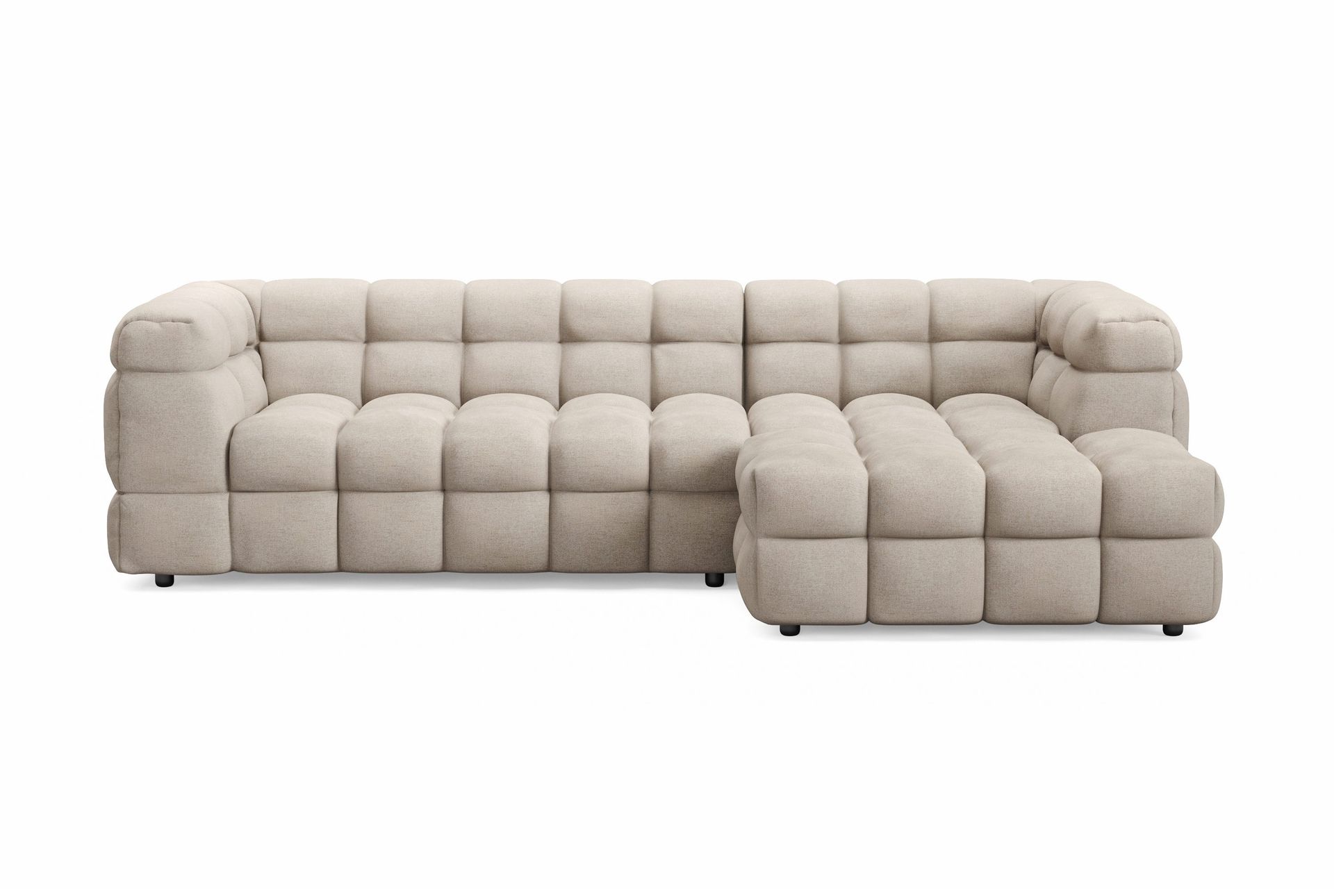 Elise 4-sits Bubblig Soffa med Divan H&ouml;ger - Beige