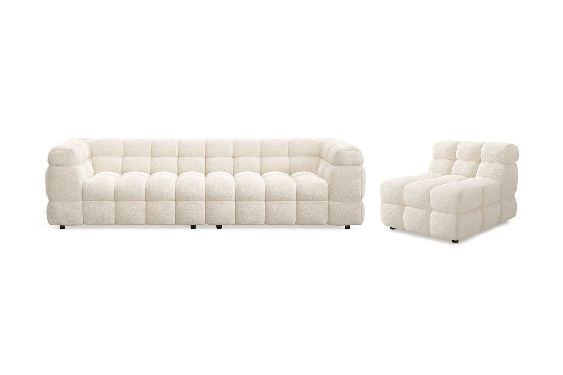 Elise Bubblig Soffgrupp 4-sits Soffa + F&aring;t&ouml;lj - Beige