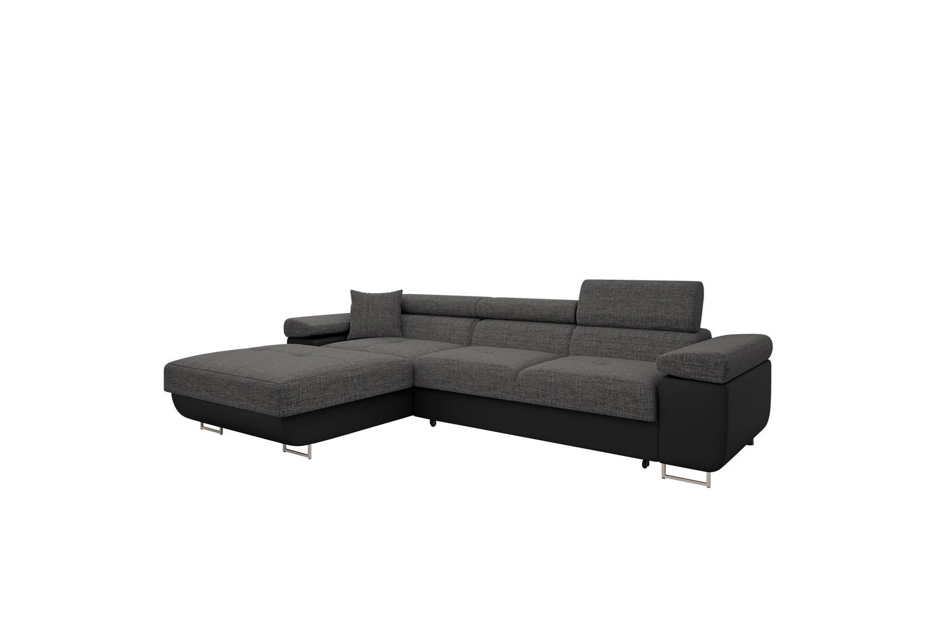 Gabina Soffa med Divan 3-sits - Gr&aring;/Svart