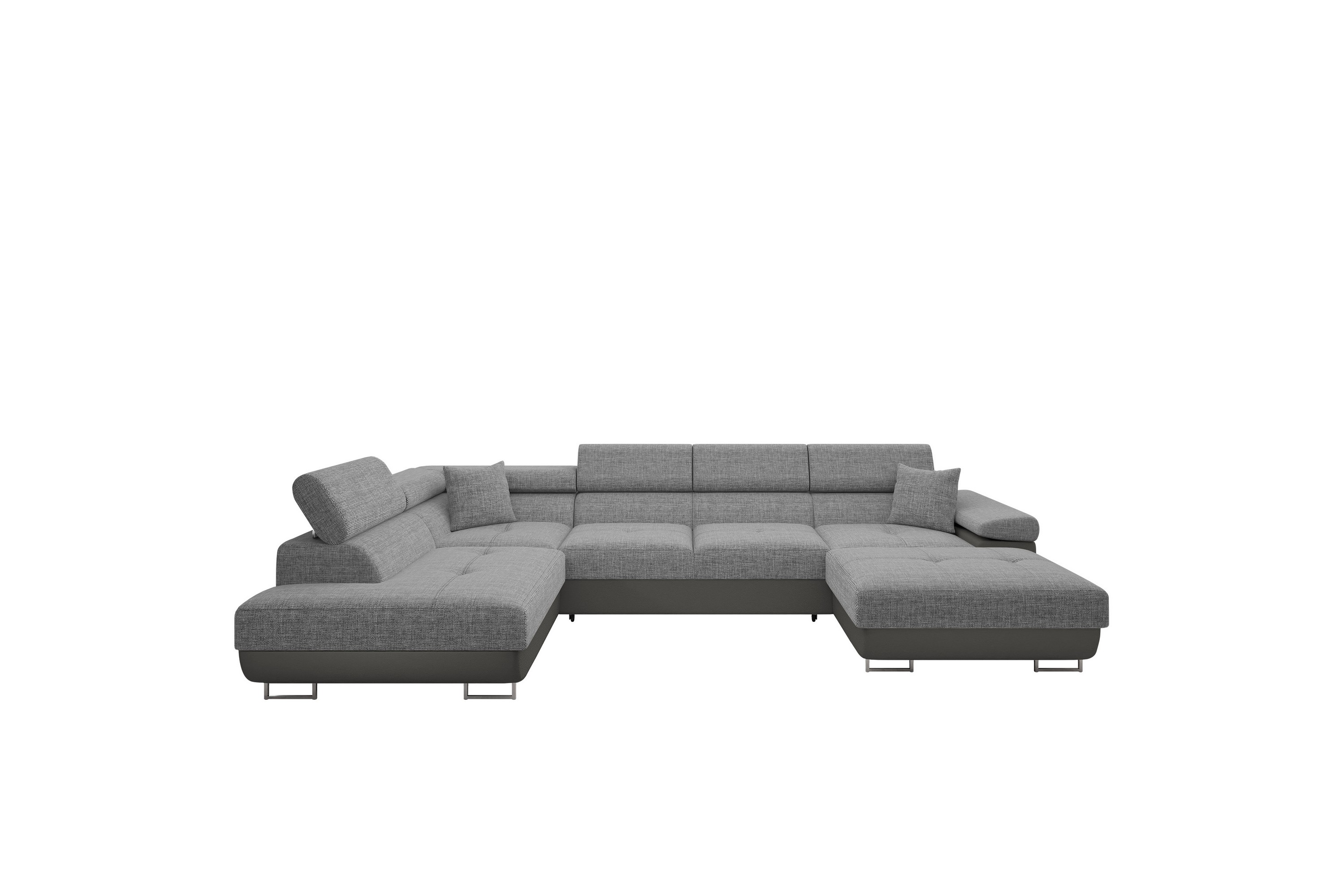 Gabina Soffa med Divan och Schäslong 4-sits Beige/Grå