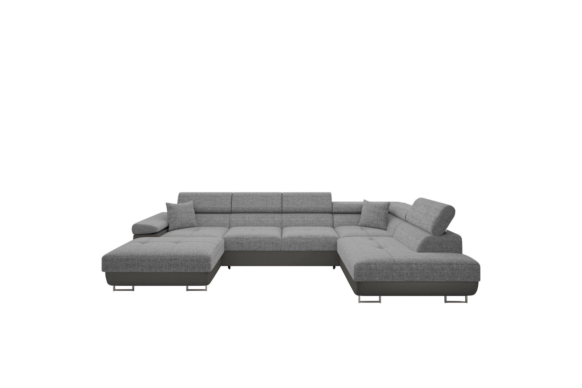 Gabina Soffa med Divan och Sch&auml;slong 4-sits - Beige/Gr&aring;