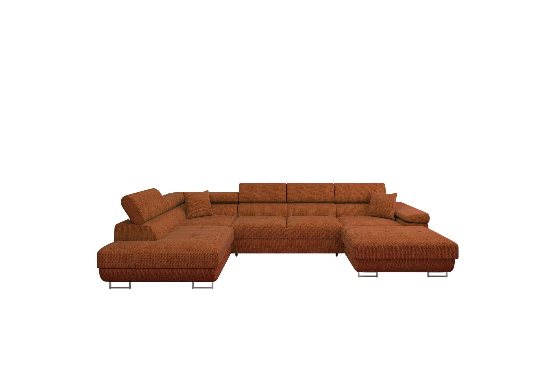 Gabina Soffa med Divan och Sch&auml;slong 4-sits - Orange