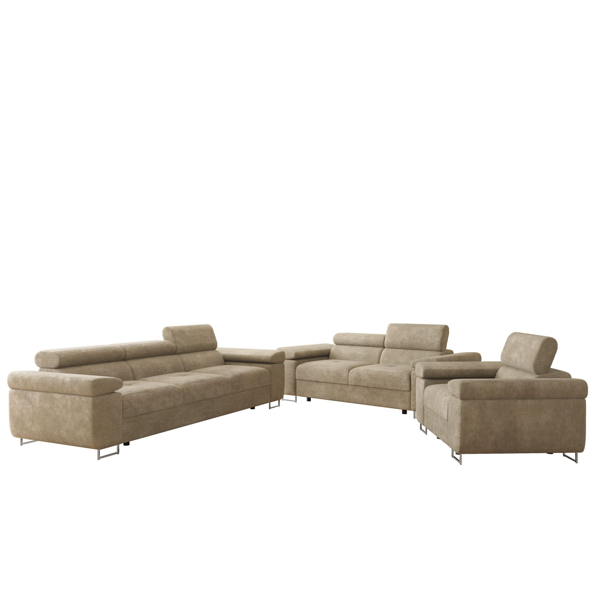 Gabina Soffgrupp - 3-sits + 2-sits + fåtölj - beige