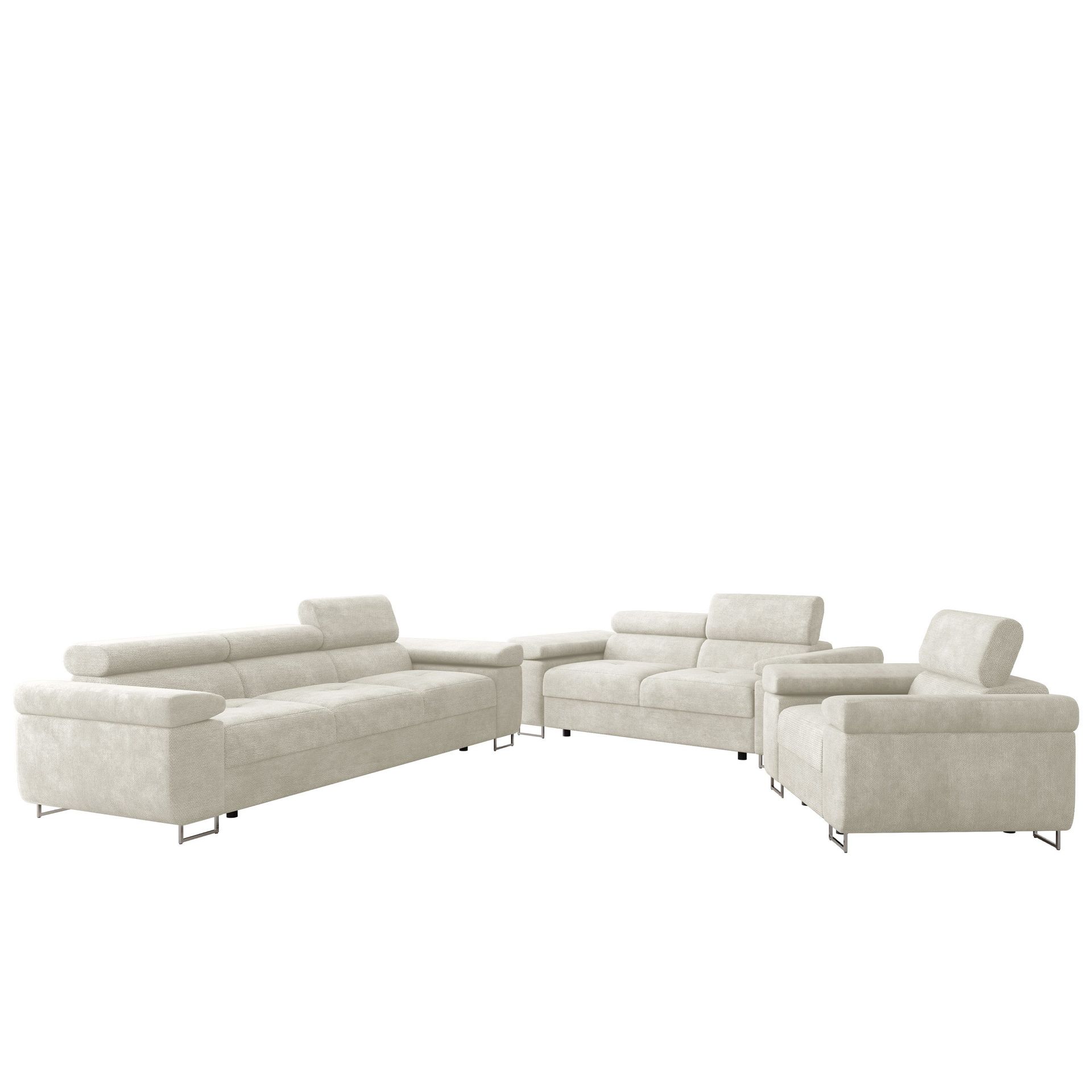 Gabina Soffgrupp - 3-sits + 2-sits + fåtölj - beige