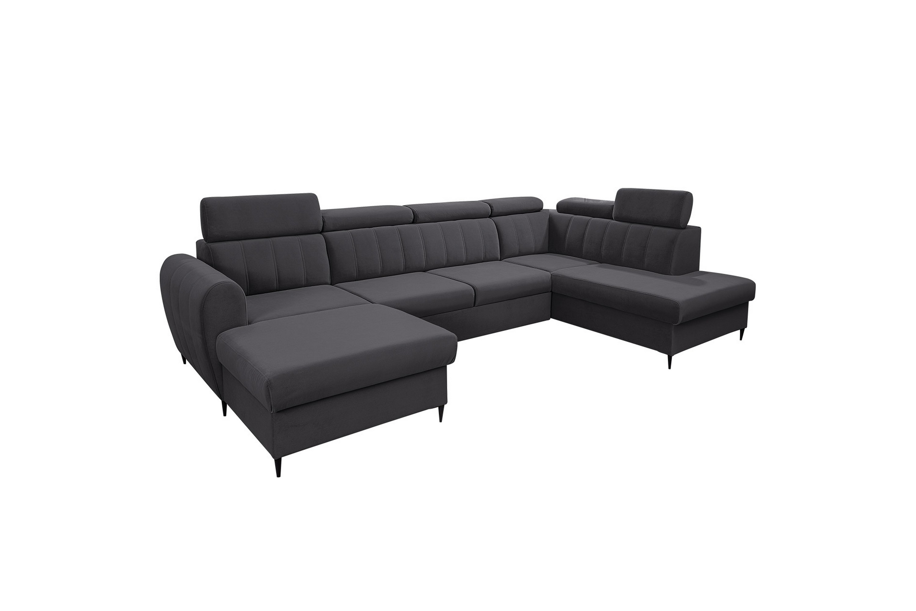 Hoffman Soffa med Divan och Schäslong 4-sits Mörkgrå