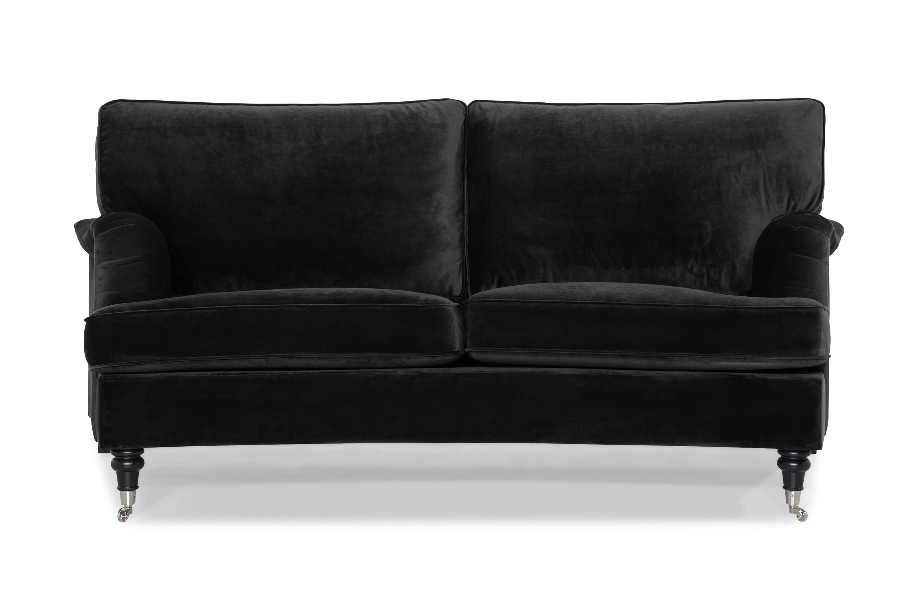 Howard Classic 2-sits Svängd Sammetssoffa Svart
