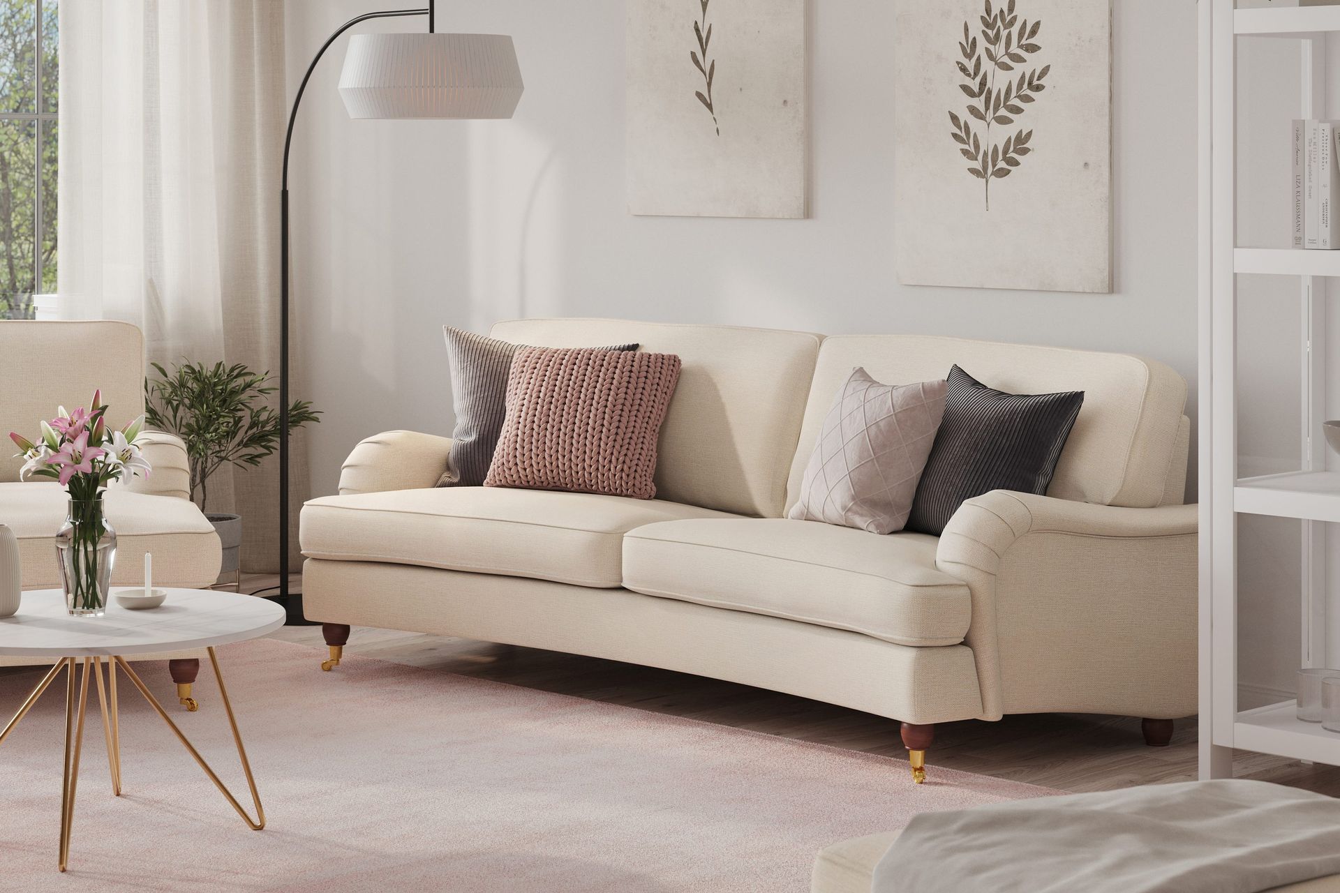 Howard Lyx 3-sits Sv&auml;ngd Tygsoffa - Beige