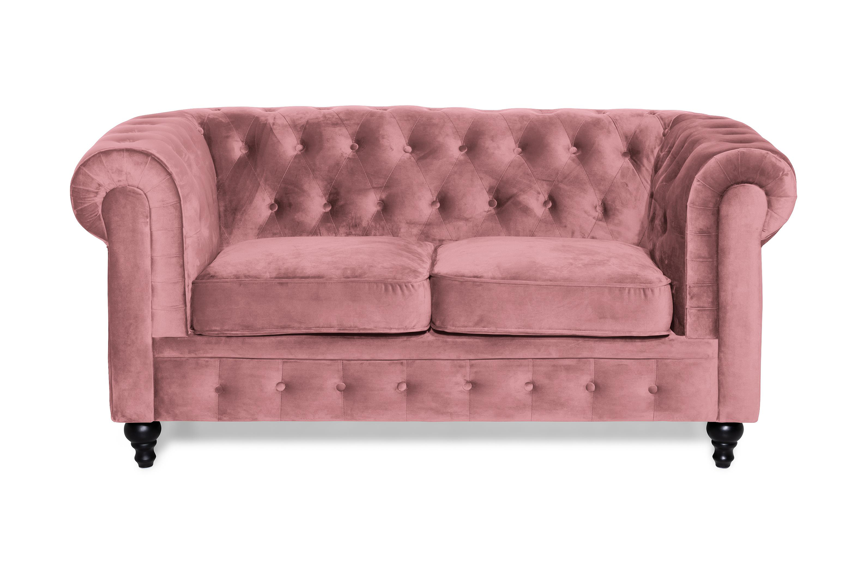 Sammetssoffa Walton Lyx 2-sits Rostrosa