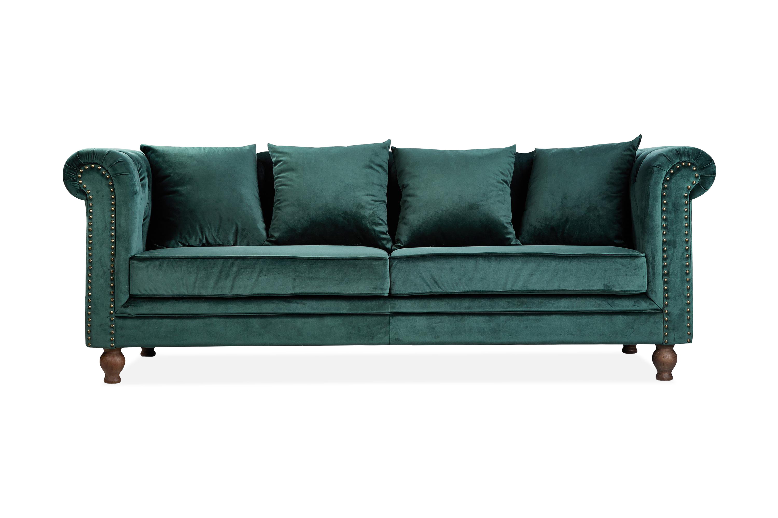 Velvet Sammetssoffa 3-sits Grön