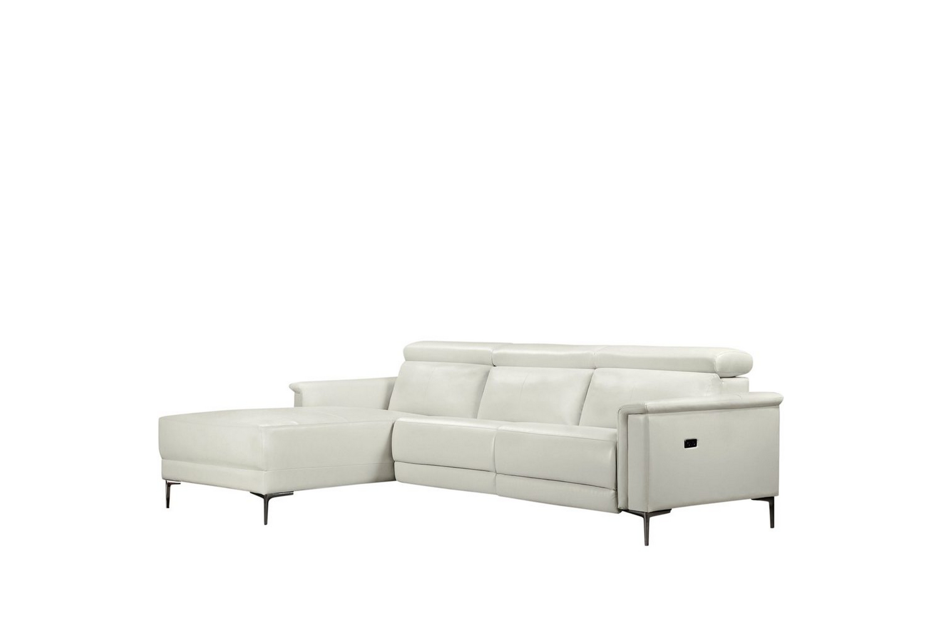 hörnsoffa 3-sits lund kräm, pu, vänster elektrisk fåtölj - kräm, pu, vänster elektrisk fåtölj