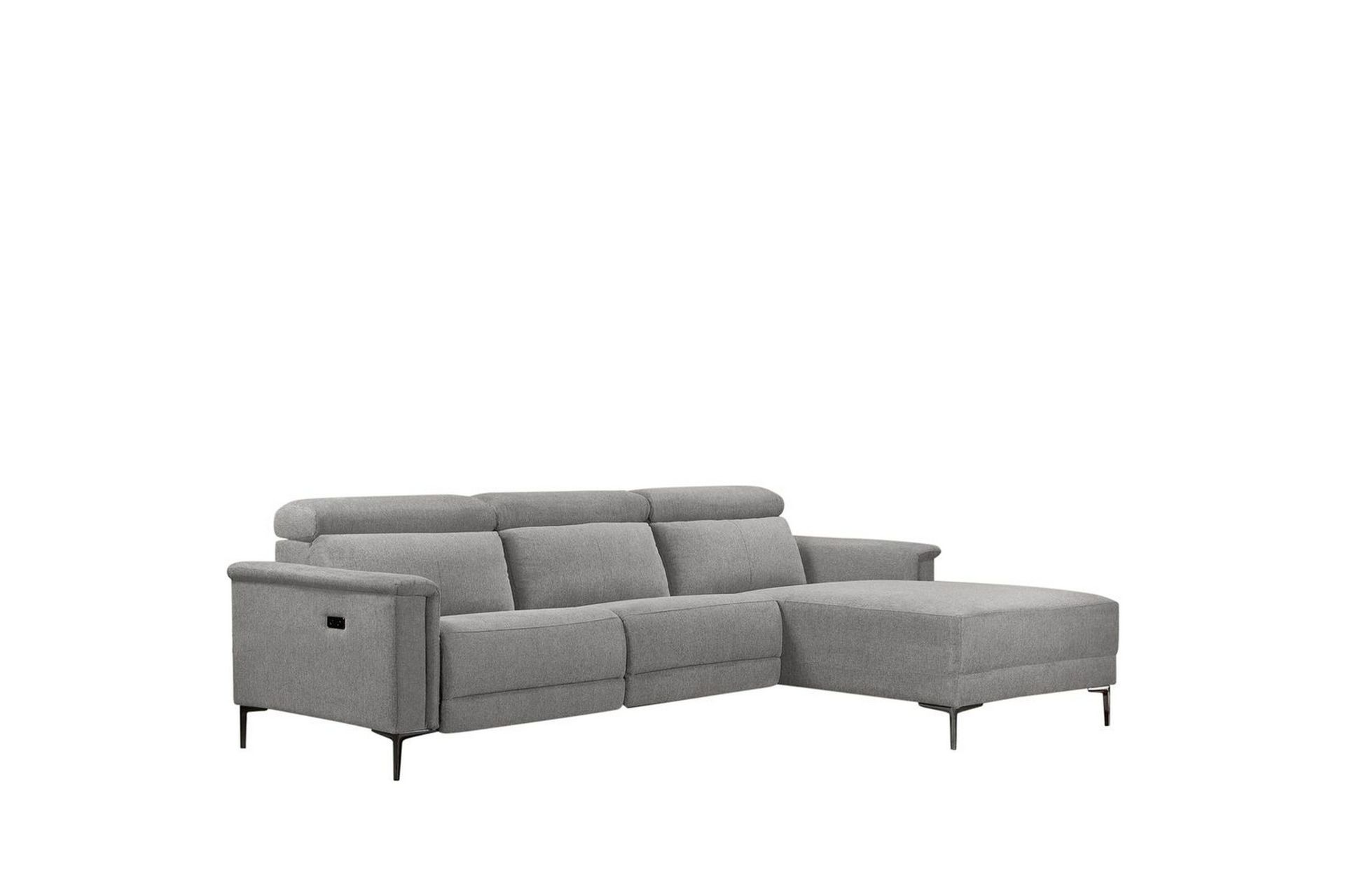 H&ouml;rnsoffa 3-sits Lund Ljusgr&aring;, Belfast tyg, H&ouml;ger elektrisk vilstol - Ljusgr&aring;, Belfast tyg, H&ouml;ger elektrisk vilstol