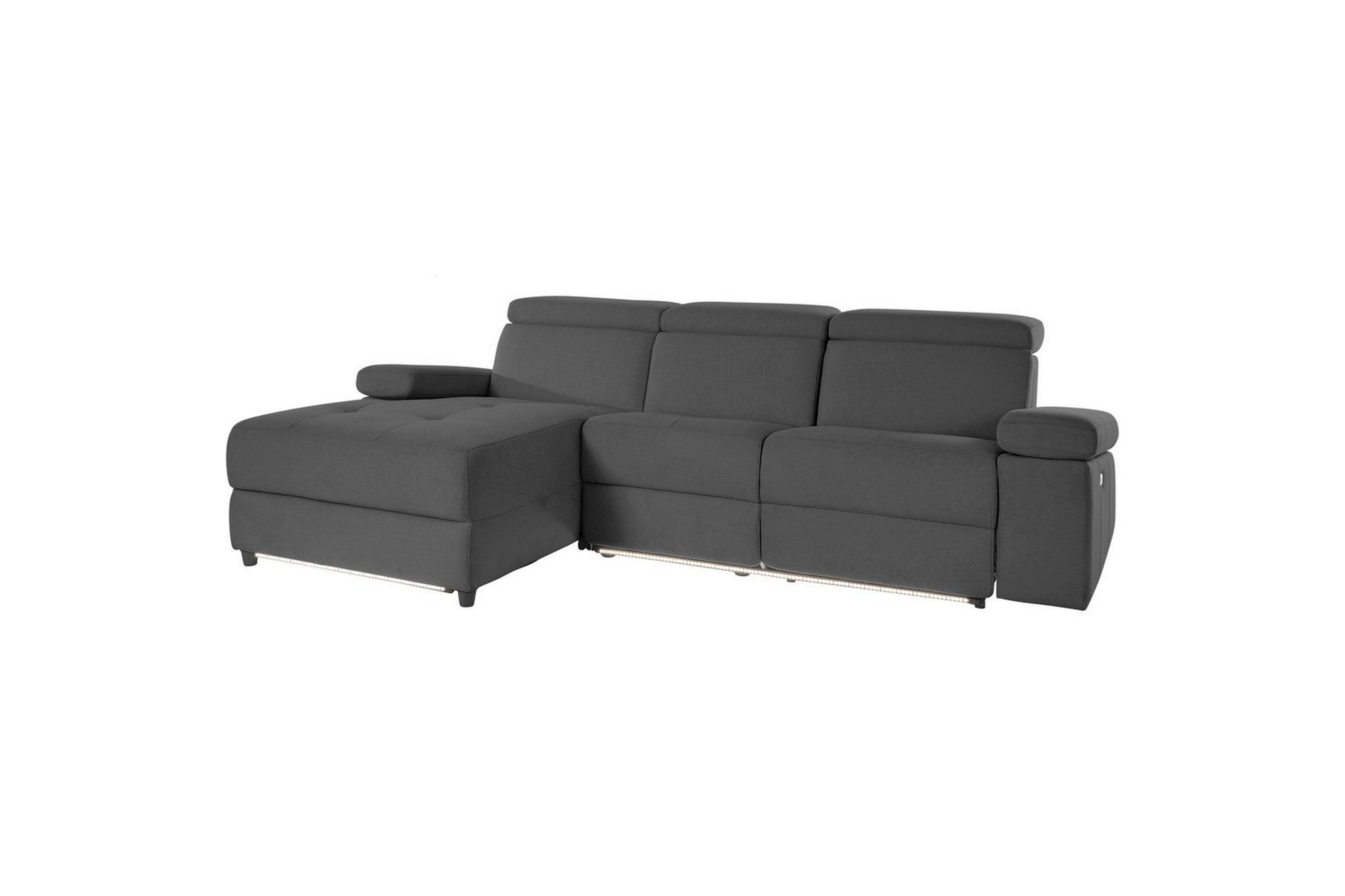 hörnsoffa 3-sits rayland antracit, sunday tyg, vänster elektrisk fåtölj - antracit, sunday tyg, vänster elektrisk fåtölj