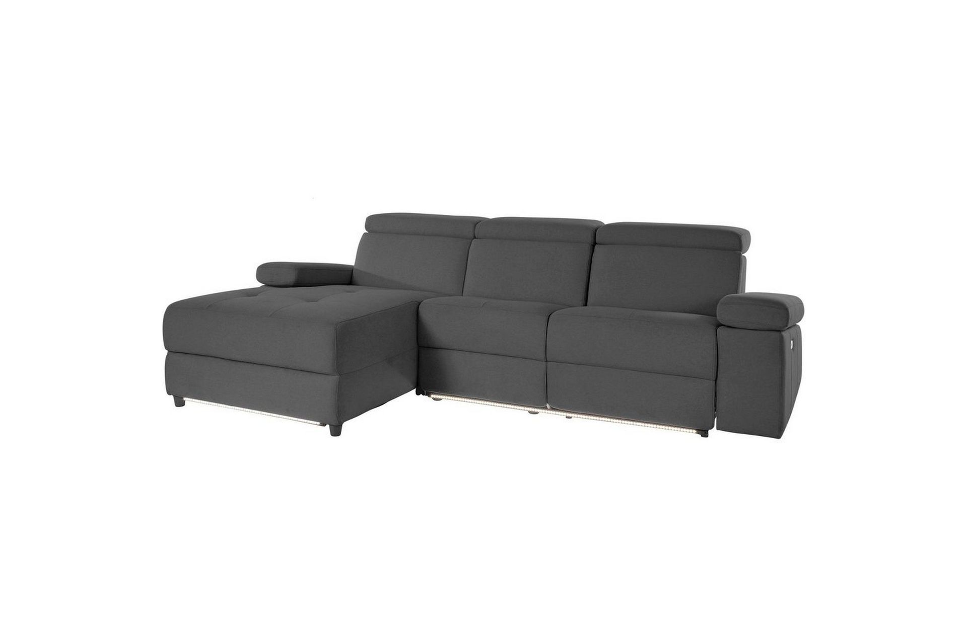 H&ouml;rnsoffa 3-sits Rayland Antracit, Sunday tyg, V&auml;nster Elektrisk F&aring;t&ouml;lj - Antracit, Sunday tyg, V&auml;nster Elektrisk F&aring;t&ouml;lj