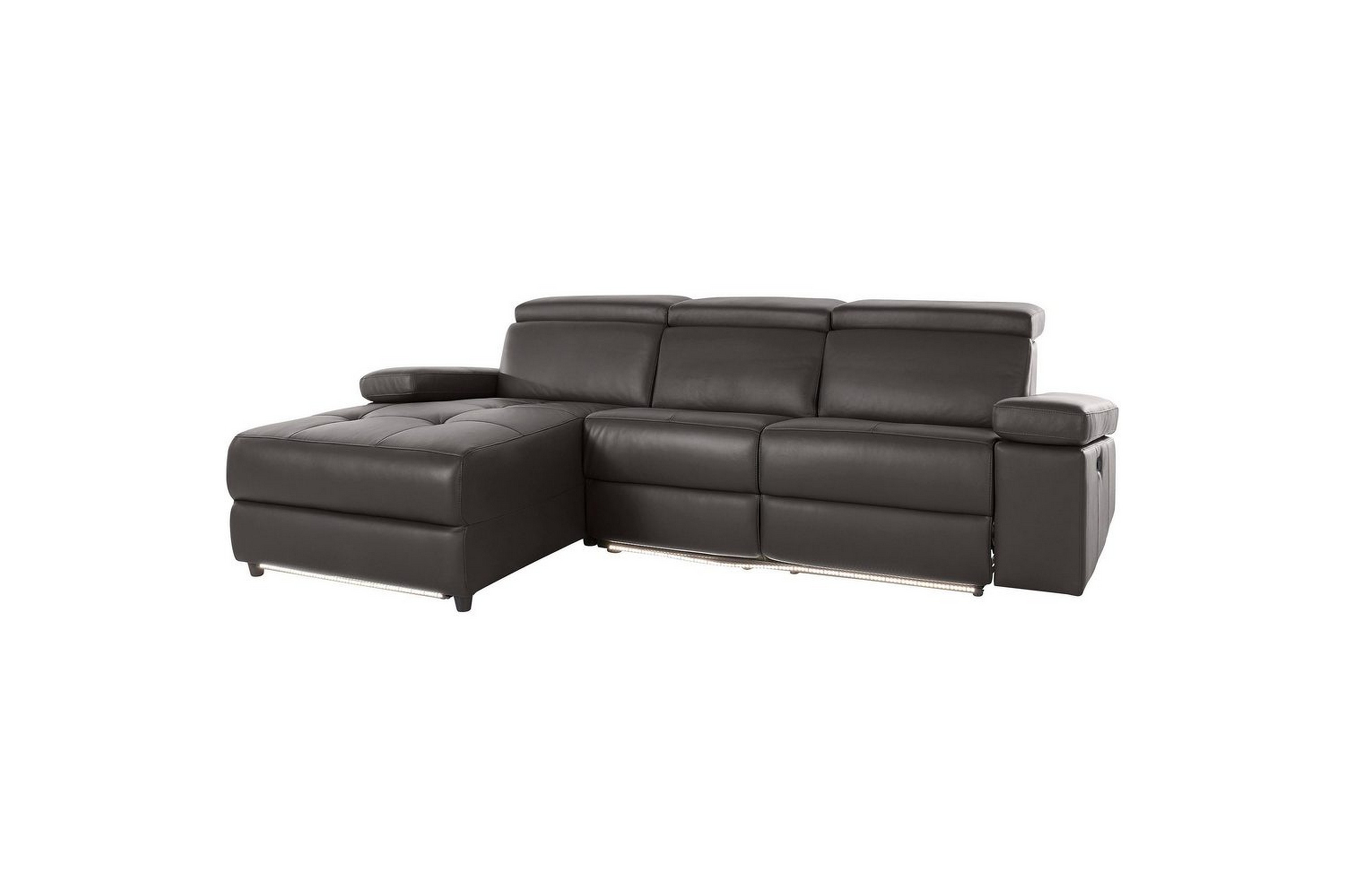 hörnsoffa 3-sits rayland brun, pu, vänster manuell fåtölj - brun, pu, vänster manuell fåtölj