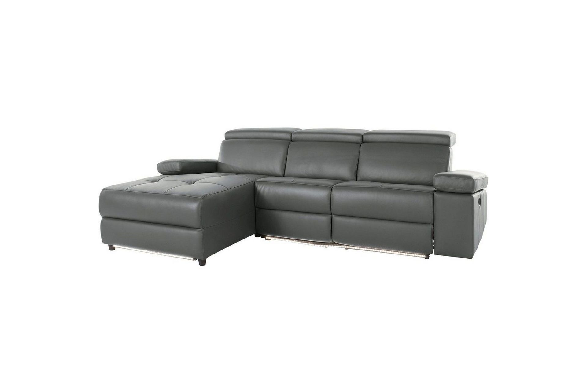 H&ouml;rnsoffa 3-sits Rayland Gr&aring;, PU, V&auml;nster Manuell F&aring;t&ouml;lj - Gr&aring;, PU, V&auml;nster Manuell F&aring;t&ouml;lj