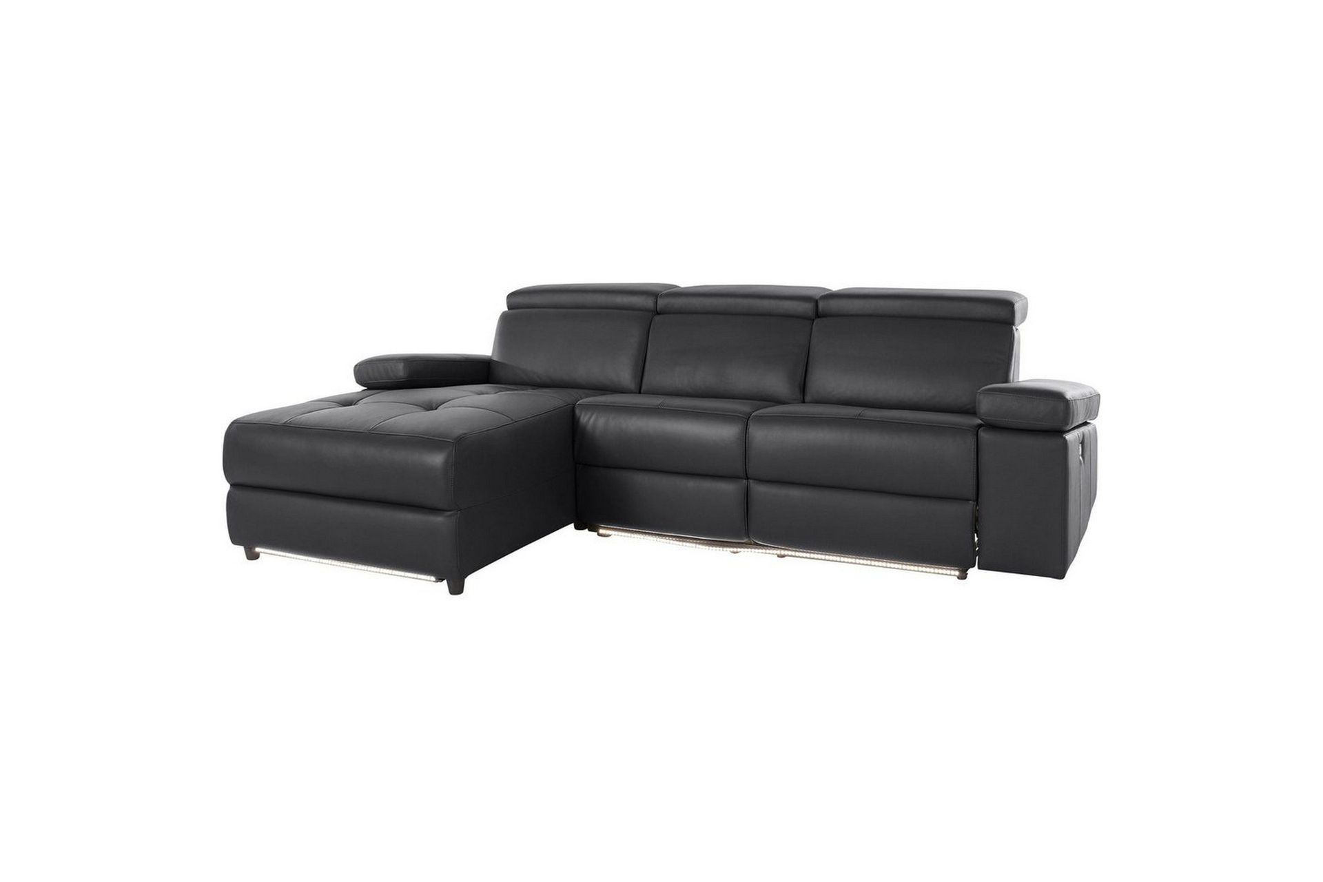 H&ouml;rnsoffa 3-sits Rayland Svart, PU, V&auml;nster Elektrisk F&aring;t&ouml;lj - Svart, PU, V&auml;nster Elektrisk F&aring;t&ouml;lj