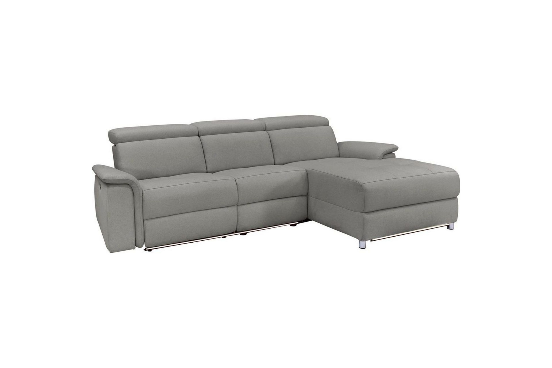 H&ouml;rnsoffa 3-sits Pareli Gr&aring;, Sunday tyg, H&ouml;ger elektrisk vilstol - Gr&aring;, Sunday tyg, H&ouml;ger elektrisk vilstol