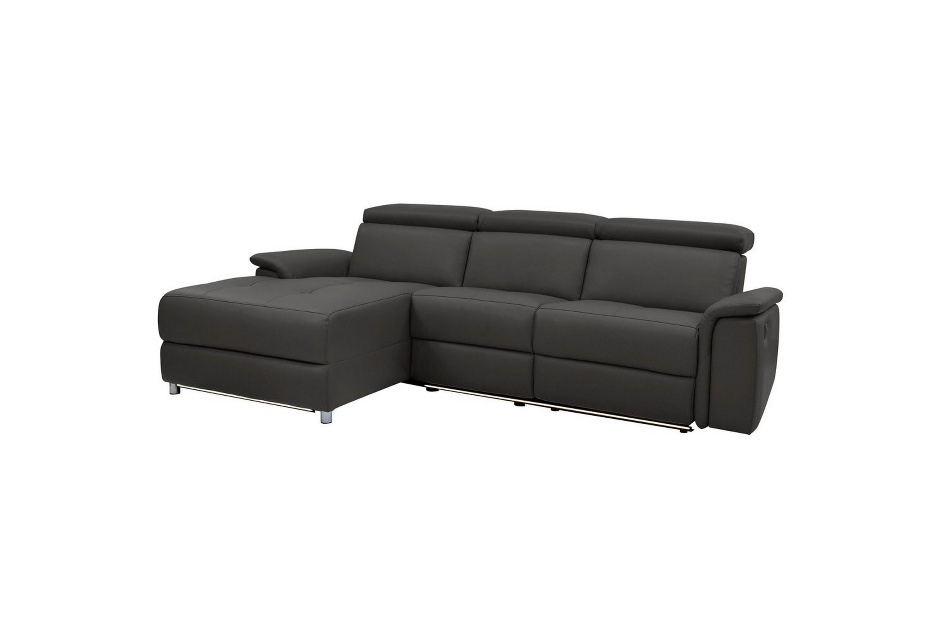 hörnsoffa 3-sits pareli brun, pu, vänster elektrisk fåtölj - brun, pu, vänster elektrisk fåtölj