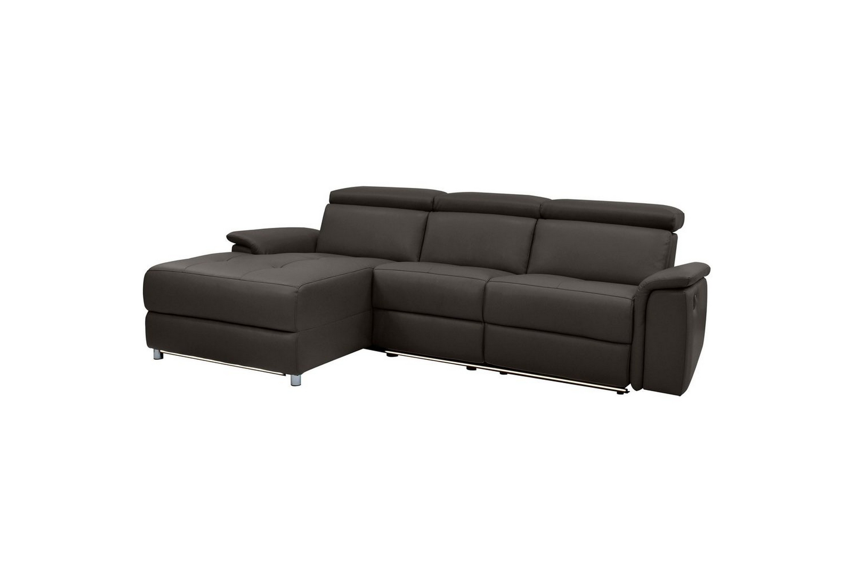 hörnsoffa 3-sits pareli brun, läder/pu, vänster elektrisk fåtölj - brun, läder/pu, vänster elektrisk fåtölj