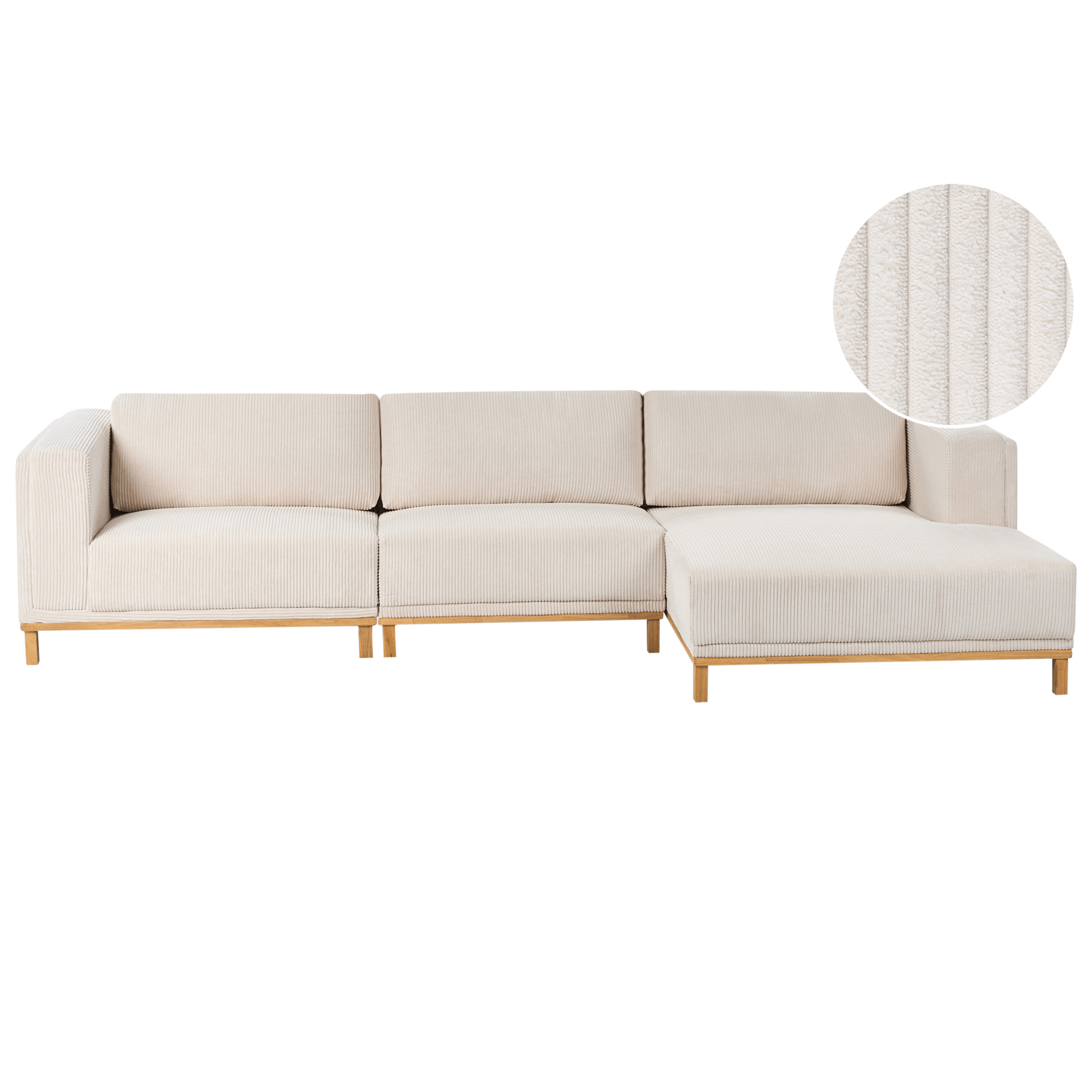 Hörnsoffa 5-sits Veng - Ljusbrun, Ljusbeige