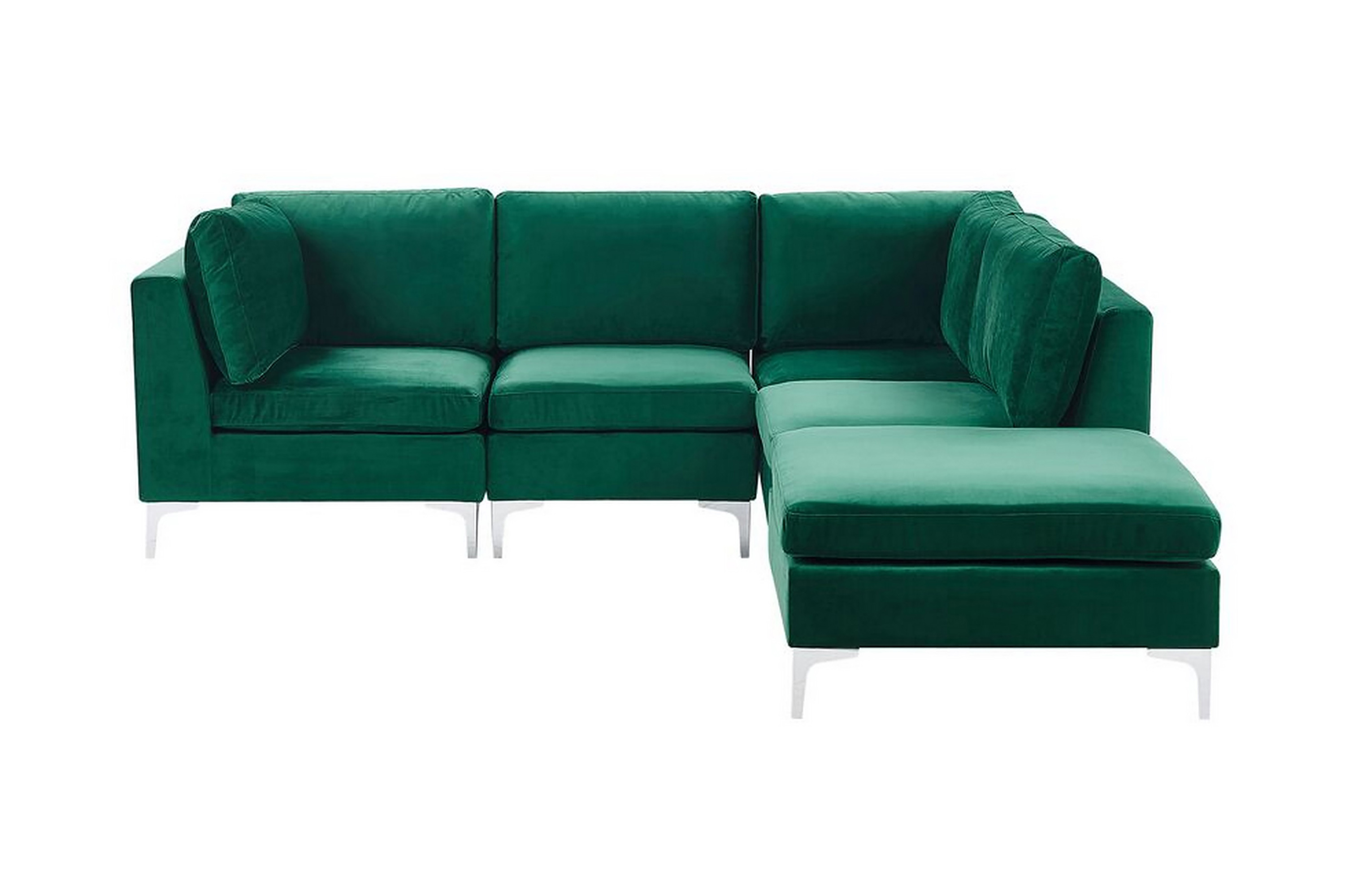 4-sits Hörnsoffa Samkom Vänster med Fotpall Sammet/Grön