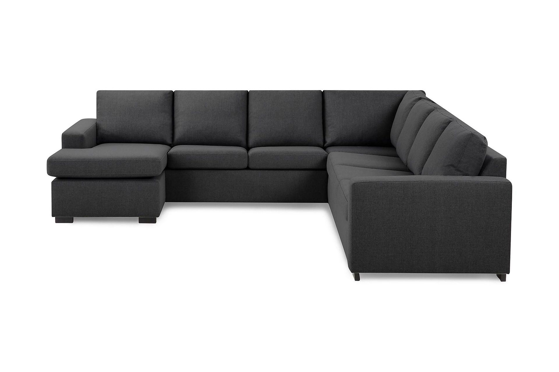 crazy 6-sits vänstervänd u-formad large hörnsoffa med divan i tyg - mörkgrå