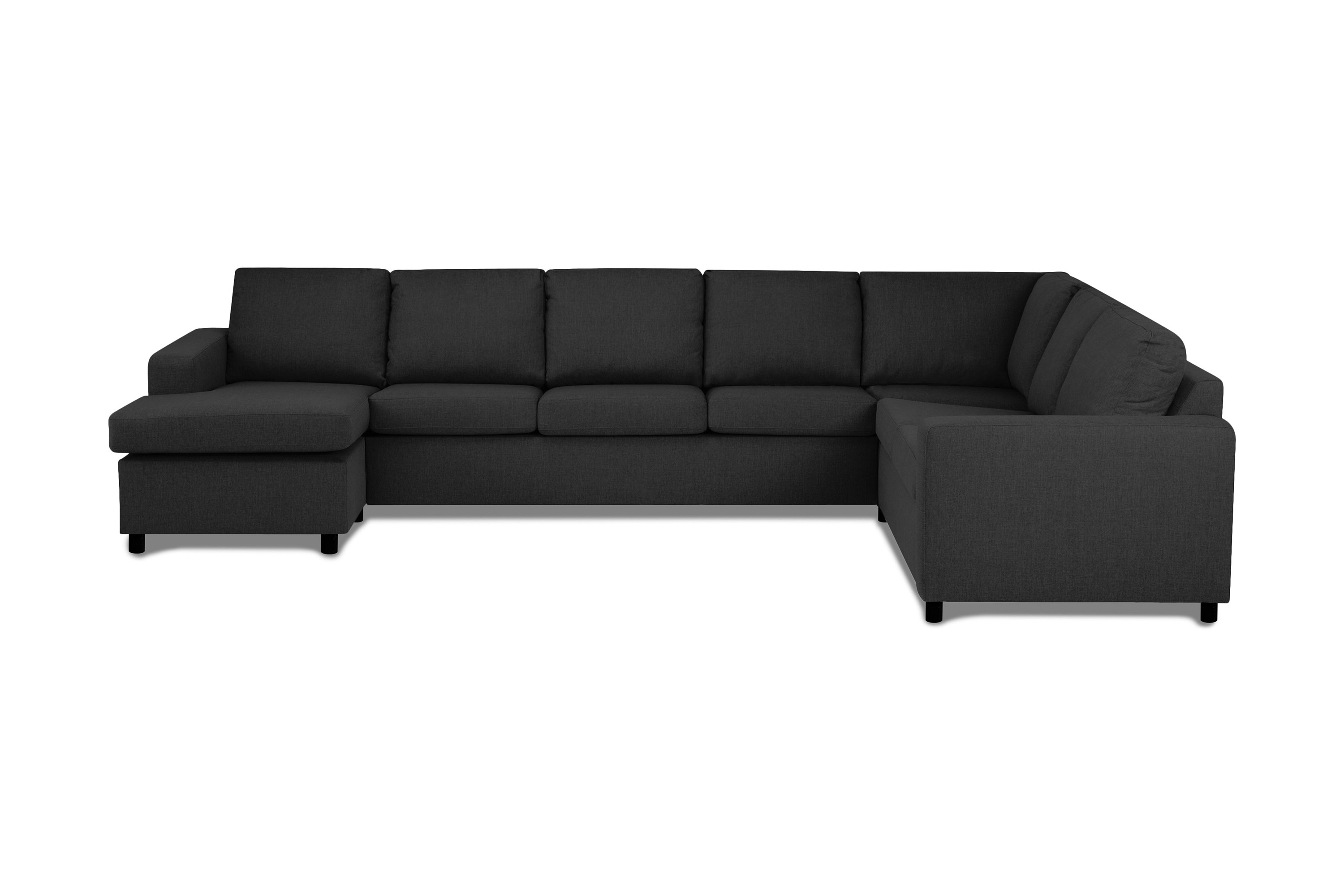 crazy 6-sits vänstervänd u-formad x-large hörnsoffa med divan i tyg - antracit